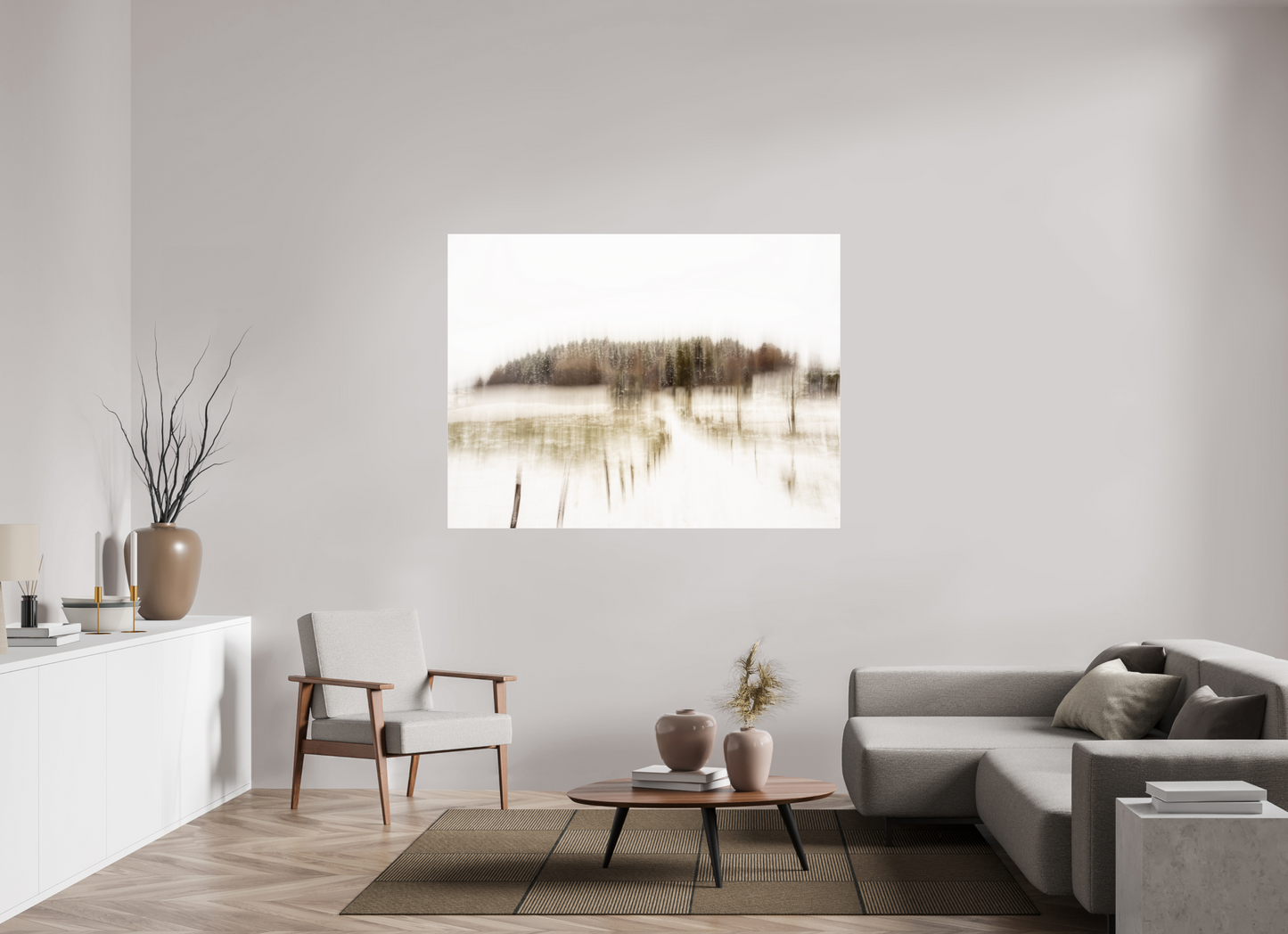 160 x 120 cm, Tirage couleur sur support solide en aluminium, recouvert d’une protection transparente (plexiglas). Envie d'hiver