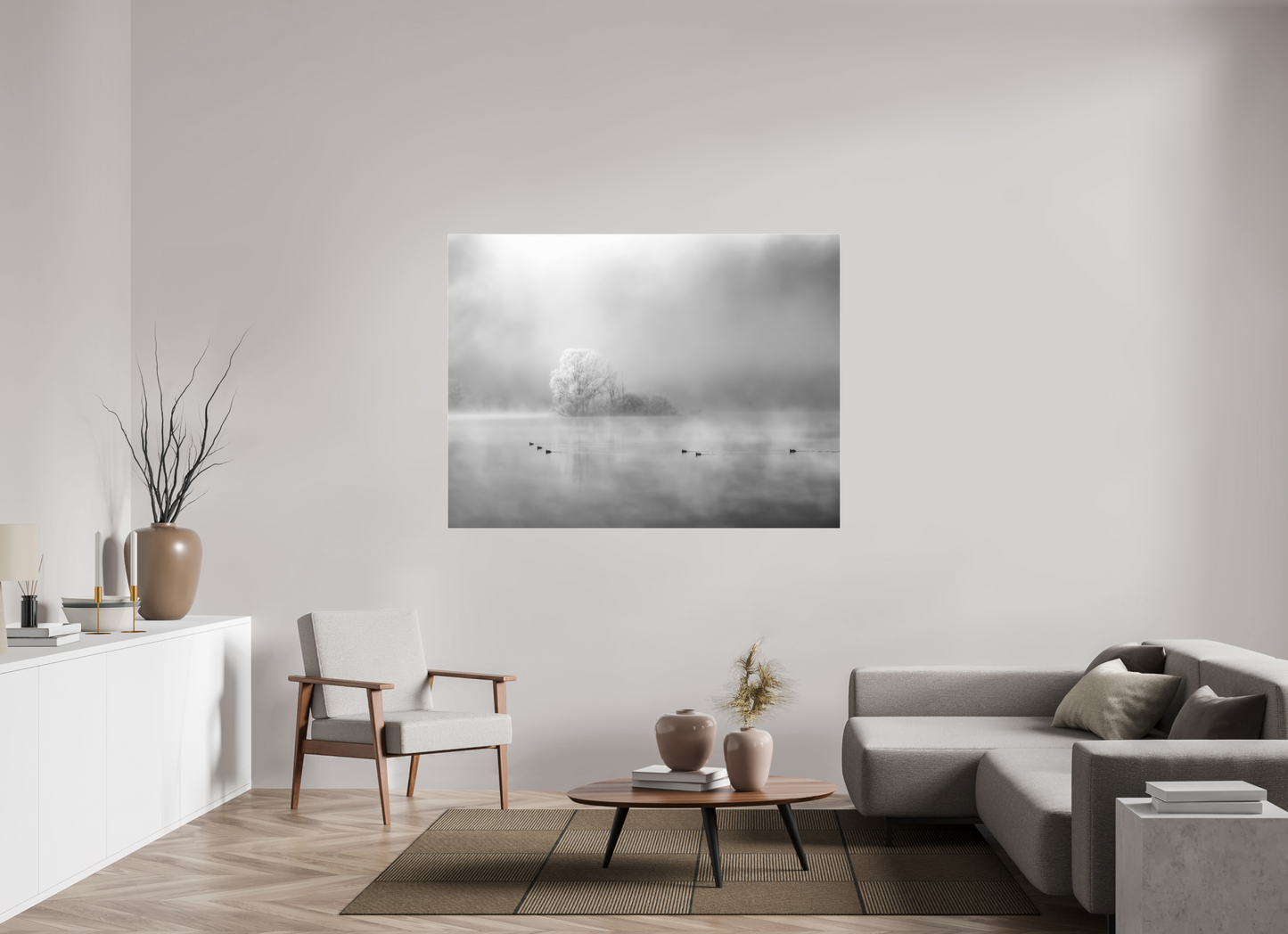 160 x 120 cm, Tirage noir et blanc sur plaque alu, avec une protection en plexiglass (durabilité-profondeur) Il faisait si froid Photo artistique pour décoration murale