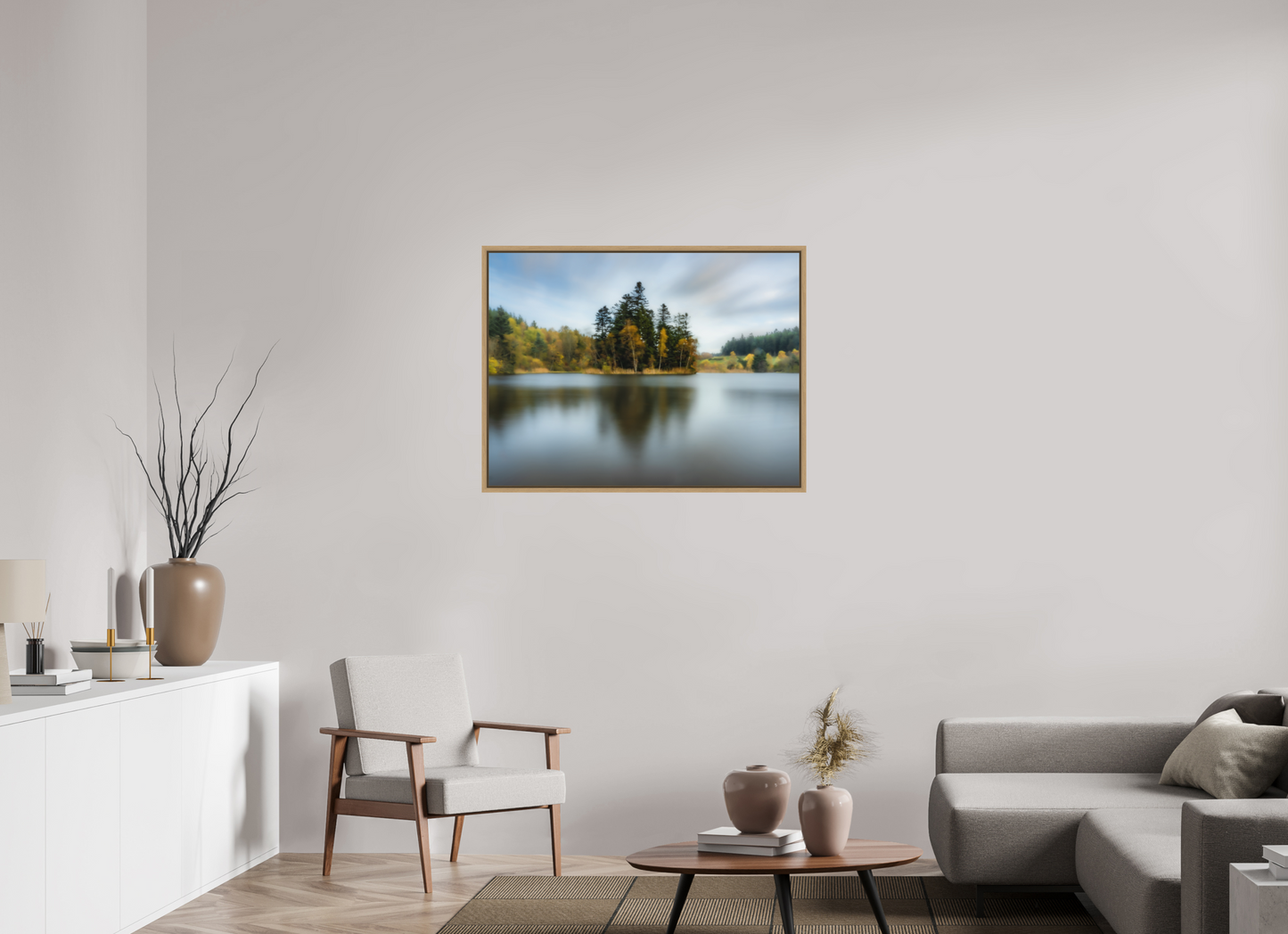 100 x 75 cm, Impression sur support rigide (Forex) avec cadre élégant type “caisse américaine” Jour de grand vent