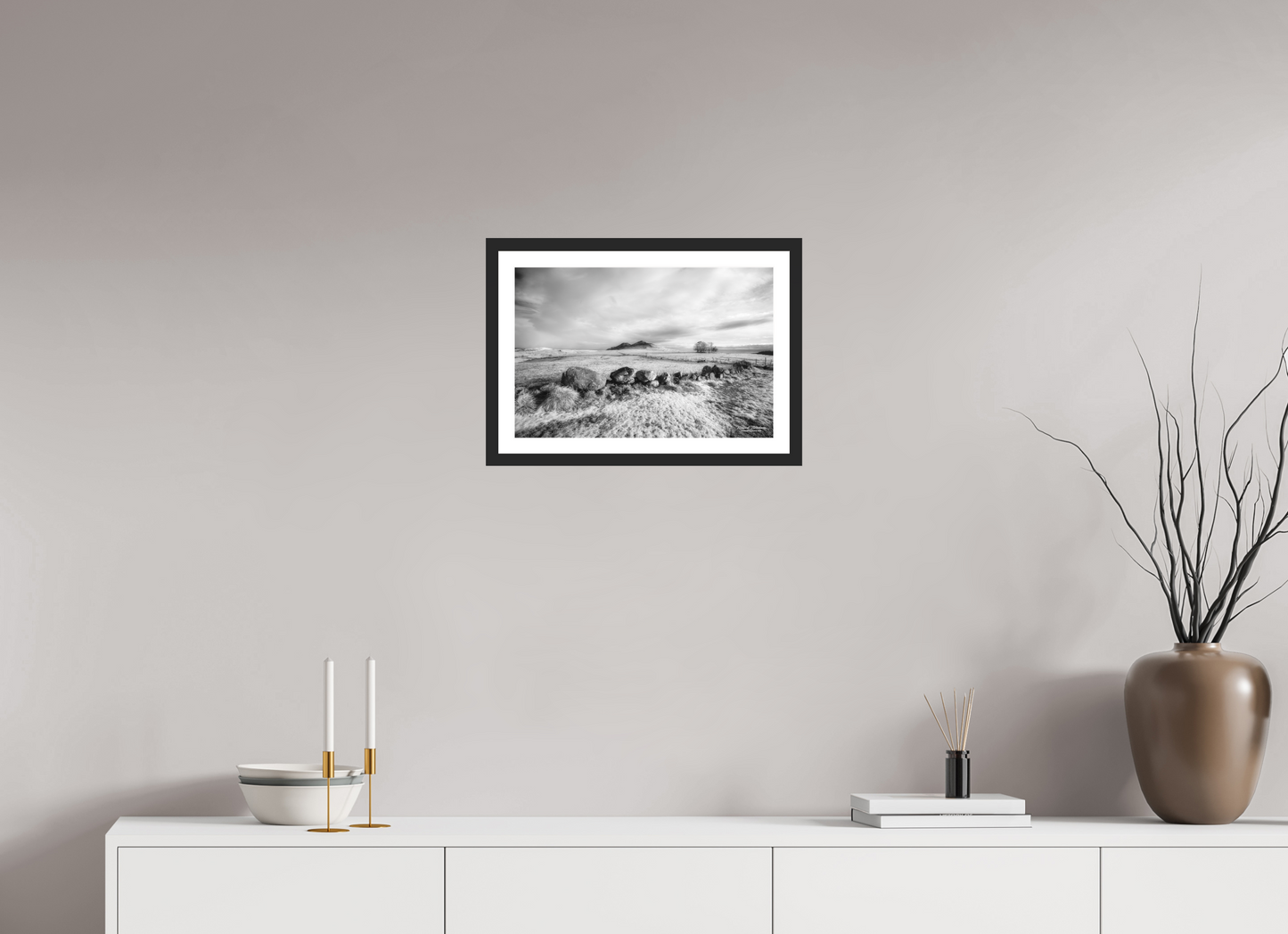 45 x 30 cm, 4- Tirage noir et blanc papier baryté + p.p + cadre Winter #2 - Hiver #2