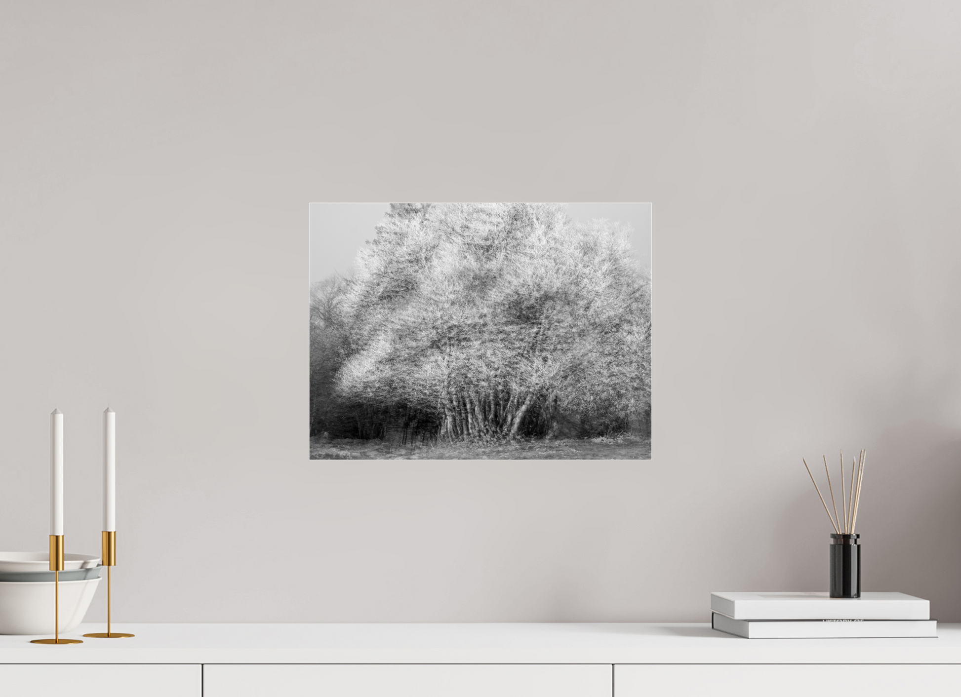 40 x 30 cm, 8- Tirage noir et blanc collé sur Alu Dibond + plexiglass + système de fixation Dreamlike vision #15 - Vision onirique #15