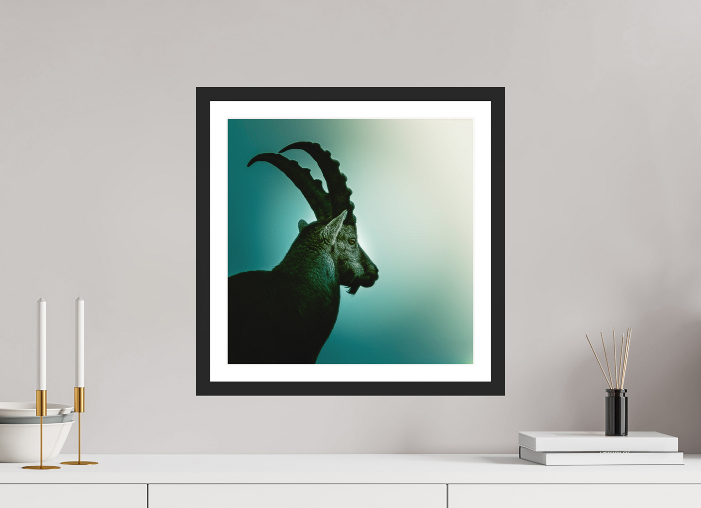 40 x 40 cm, 3- Tirage couleur + p.p + cadre Animal #2