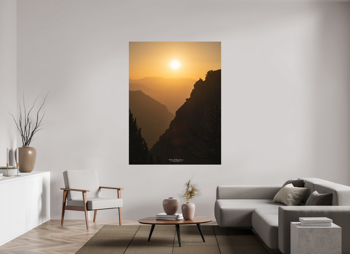 135 x 180 cm, Impression directe couleur ou noir et blanc sur plaque d'aluminium (Solidité-Durabilité) Vercors lever de soleil sur les Alpes