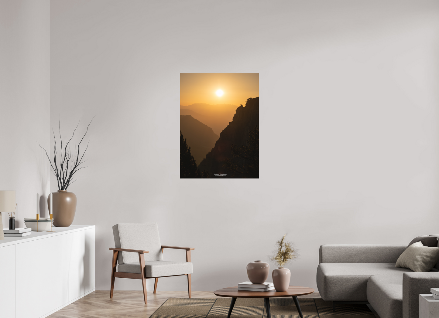 75 x 100 cm, Impression directe couleur ou noir et blanc sur plaque d'aluminium (Solidité-Durabilité) Vercors lever de soleil sur les Alpes