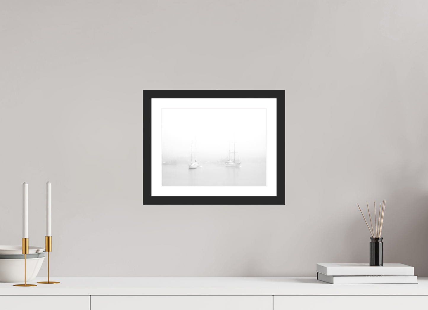 28 x 21 cm, 4- Tirage noir et blanc papier baryté + p.p + cadre Sérénité Marine – Photo Murale