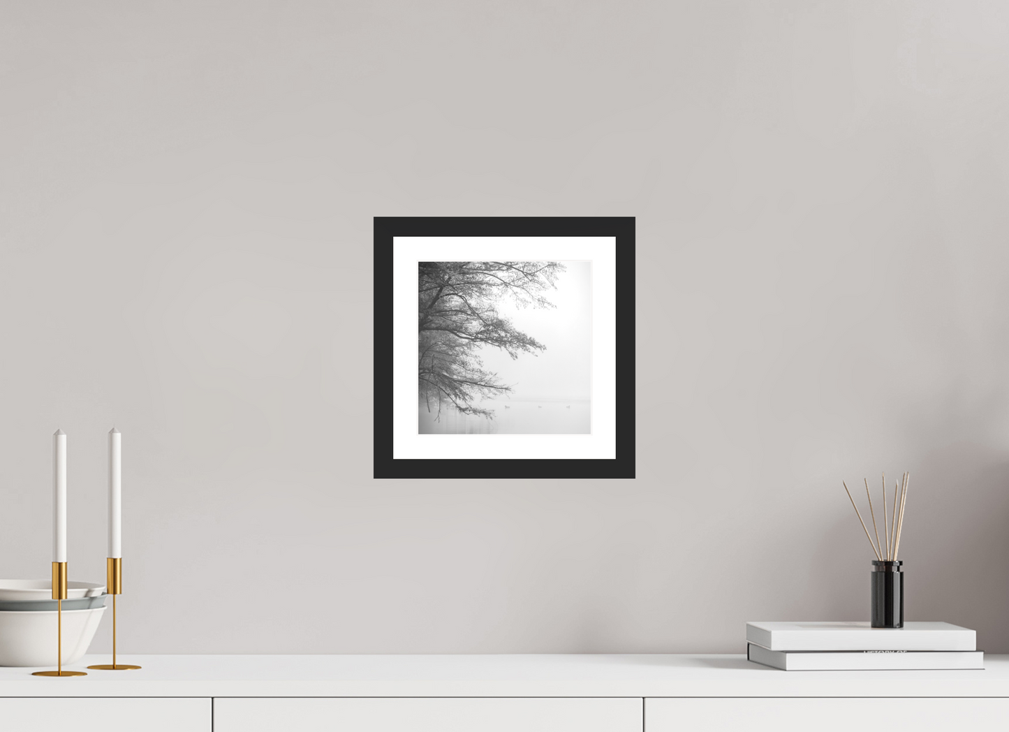 20 x 20 cm, 4- Tirage noir et blanc papier baryté + p.p + cadre Winter #18 - Hiver #18