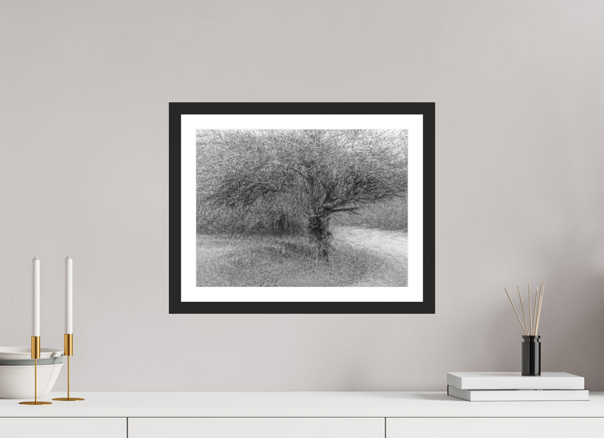 40 x 30 cm, 4- Tirage noir et blanc papier baryté + p.p + cadre Dreamlike vision #13 - Vision onirique #13