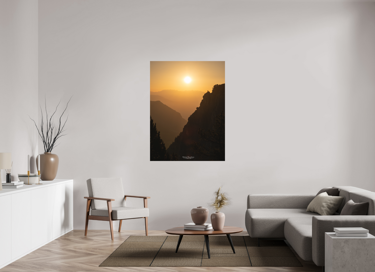 105 x 140 cm, Impression directe couleur ou noir et blanc sur plaque d'aluminium (Solidité-Durabilité) Vercors lever de soleil sur les Alpes