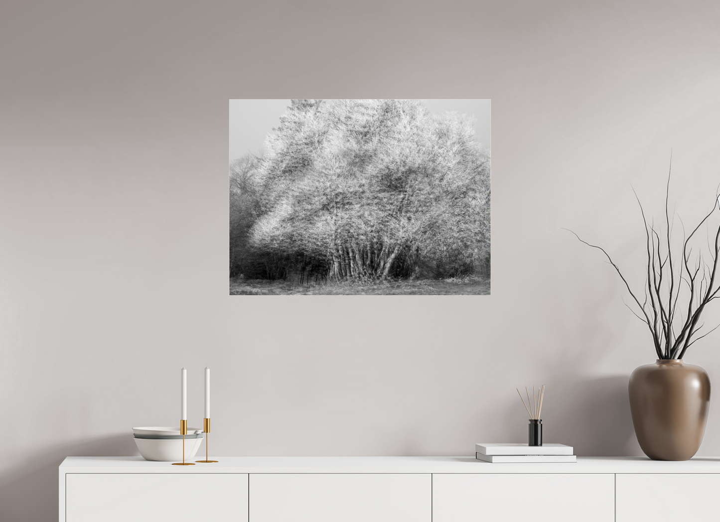 80 x 60 cm, 8- Tirage noir et blanc collé sur Alu Dibond + plexiglass + système de fixation Dreamlike vision #15 - Vision onirique #15