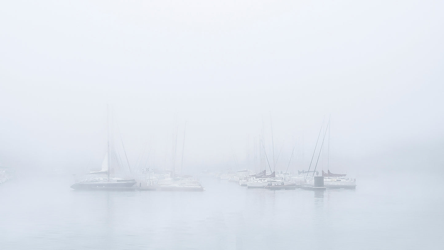 Masts and mist – soothing seascape