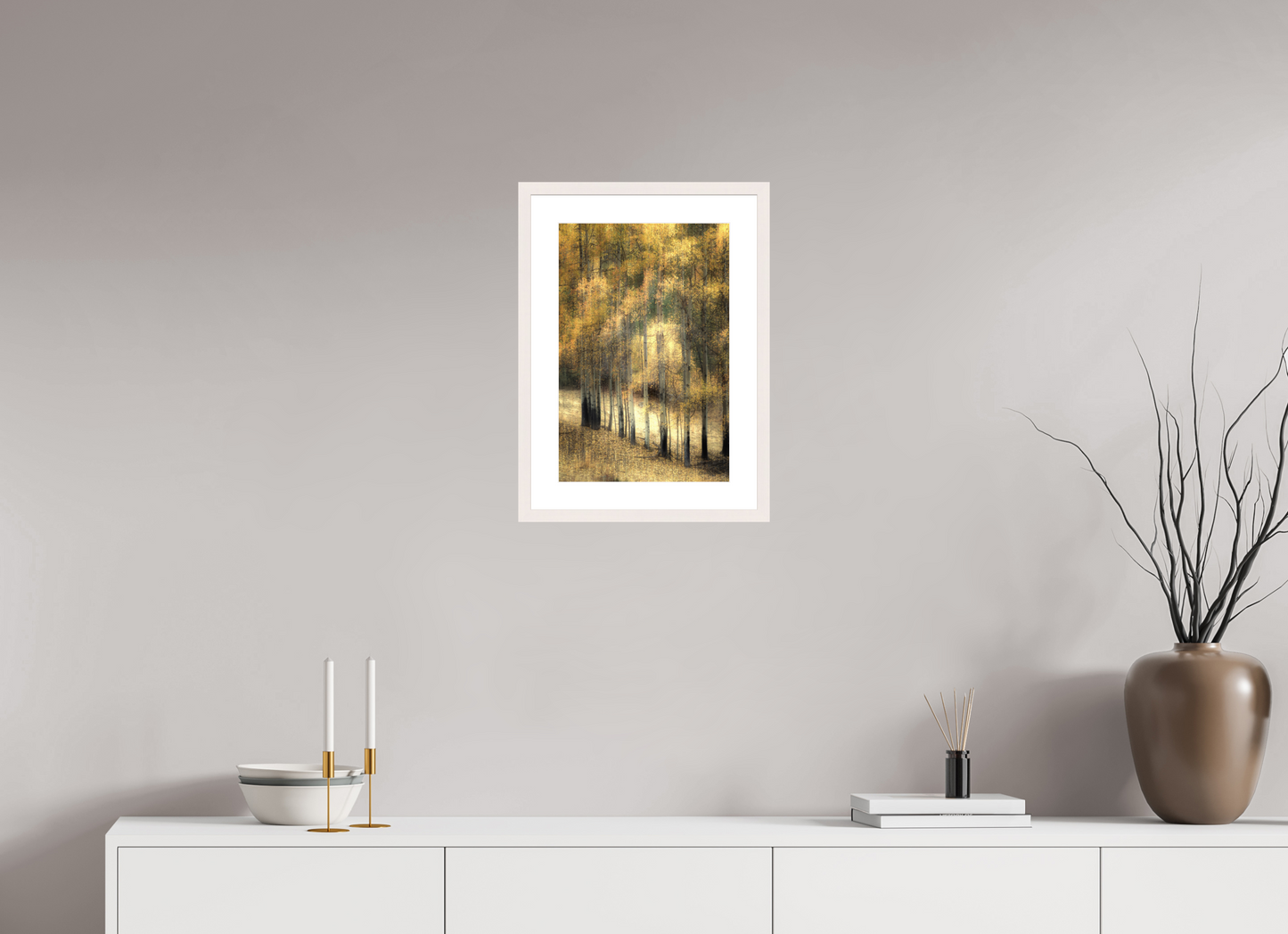 30 x 45 cm, Tirage Fine Art 30×40 cm — Passe-partout — Cadre Bouleaux d'automne