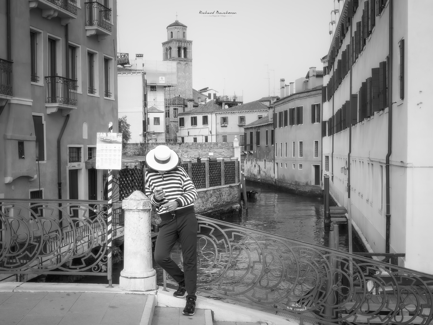 Venice Black and White on a Cannaregio Bridge
