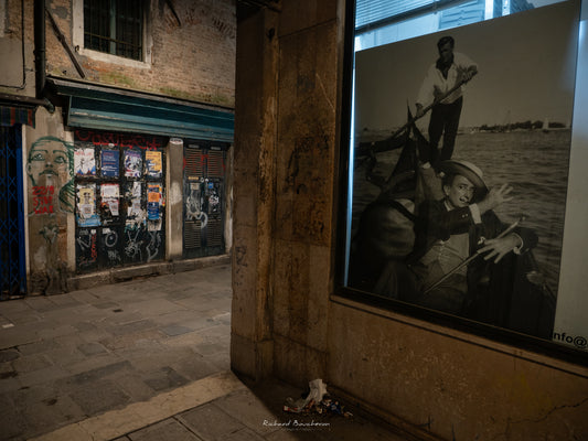 "Venice Between Shadow and Memory: Urban Art and Timeless Gondola"