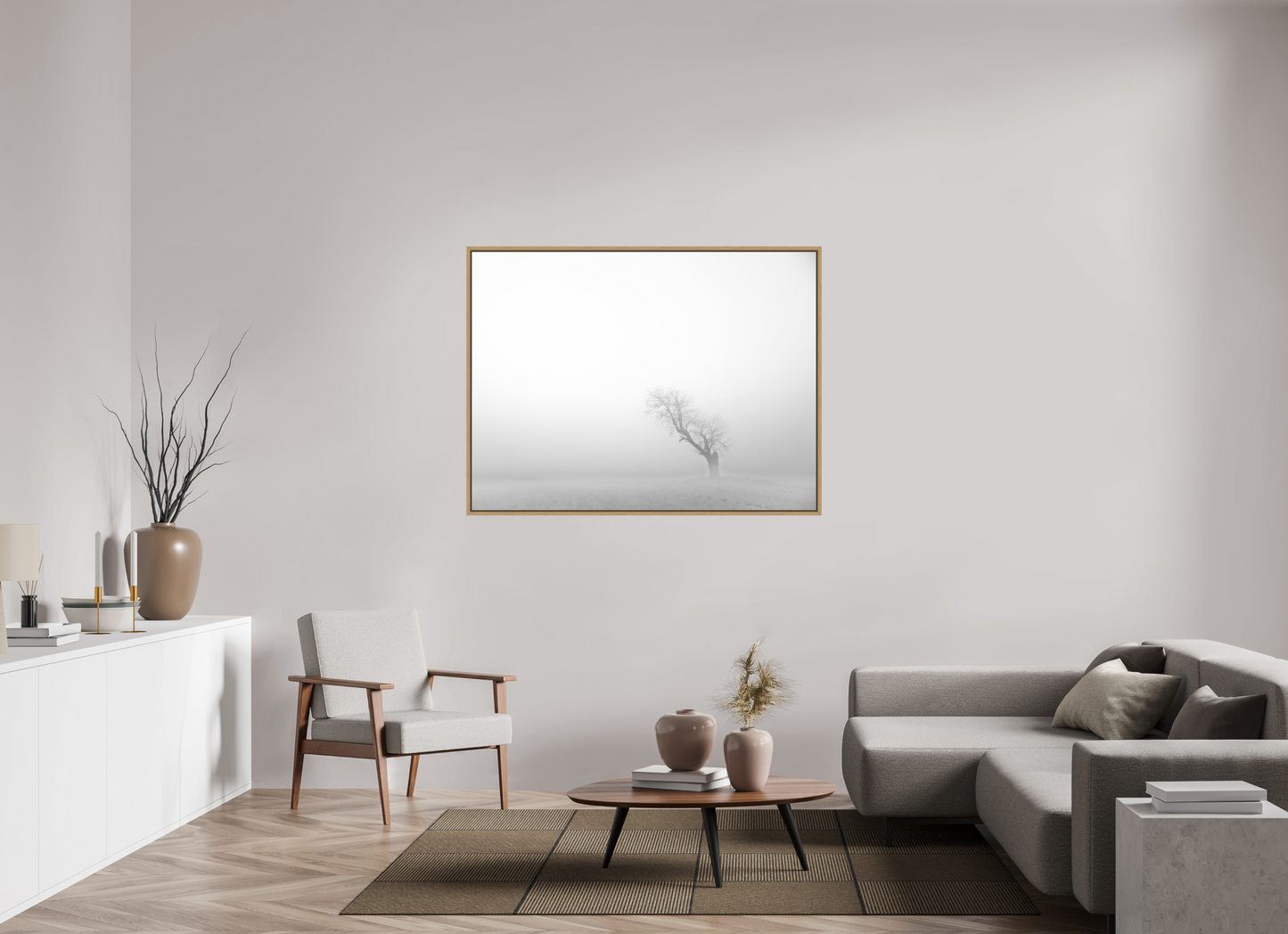 140 x 105 cm, Impression sur support rigide (Forex) avec cadre élégant type “caisse américaine” Solitaire