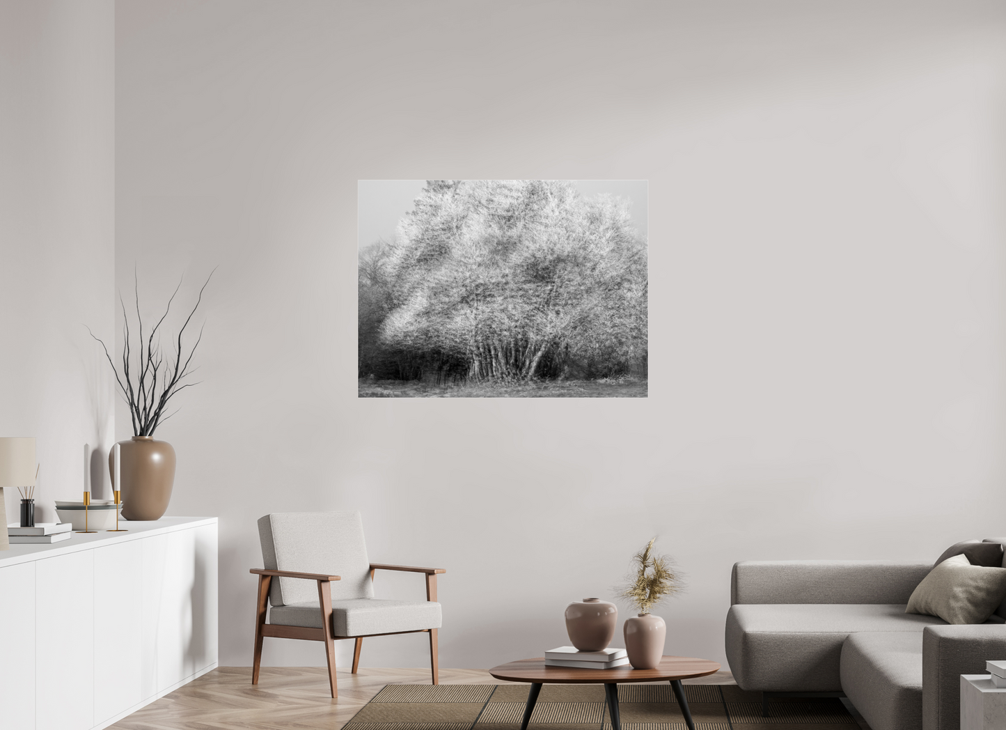 120 x 90 cm, Tirage noir et blanc sur plaque alu, avec une protection en plexiglass (durabilité-profondeur) Clones