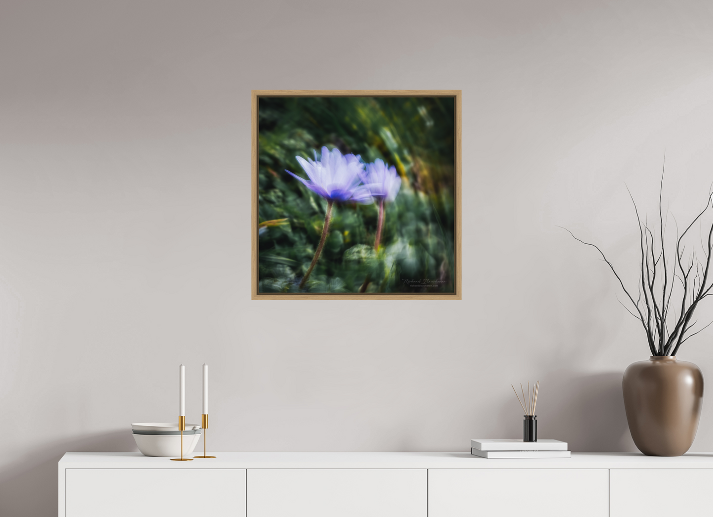 60 x 60 cm, Impression sur support rigide (Forex) avec cadre élégant type “caisse américaine” Le vent nous anime