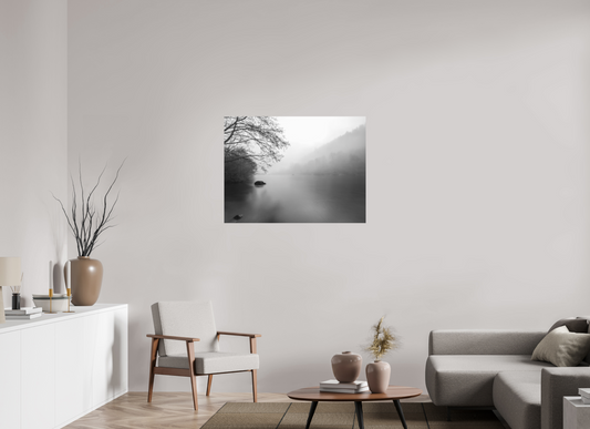 100 x 75 cm, Impression directe couleur ou noir et blanc sur plaque d'aluminium (Solidité-Durabilité) Calme hivernal | Décoration Murale Nature