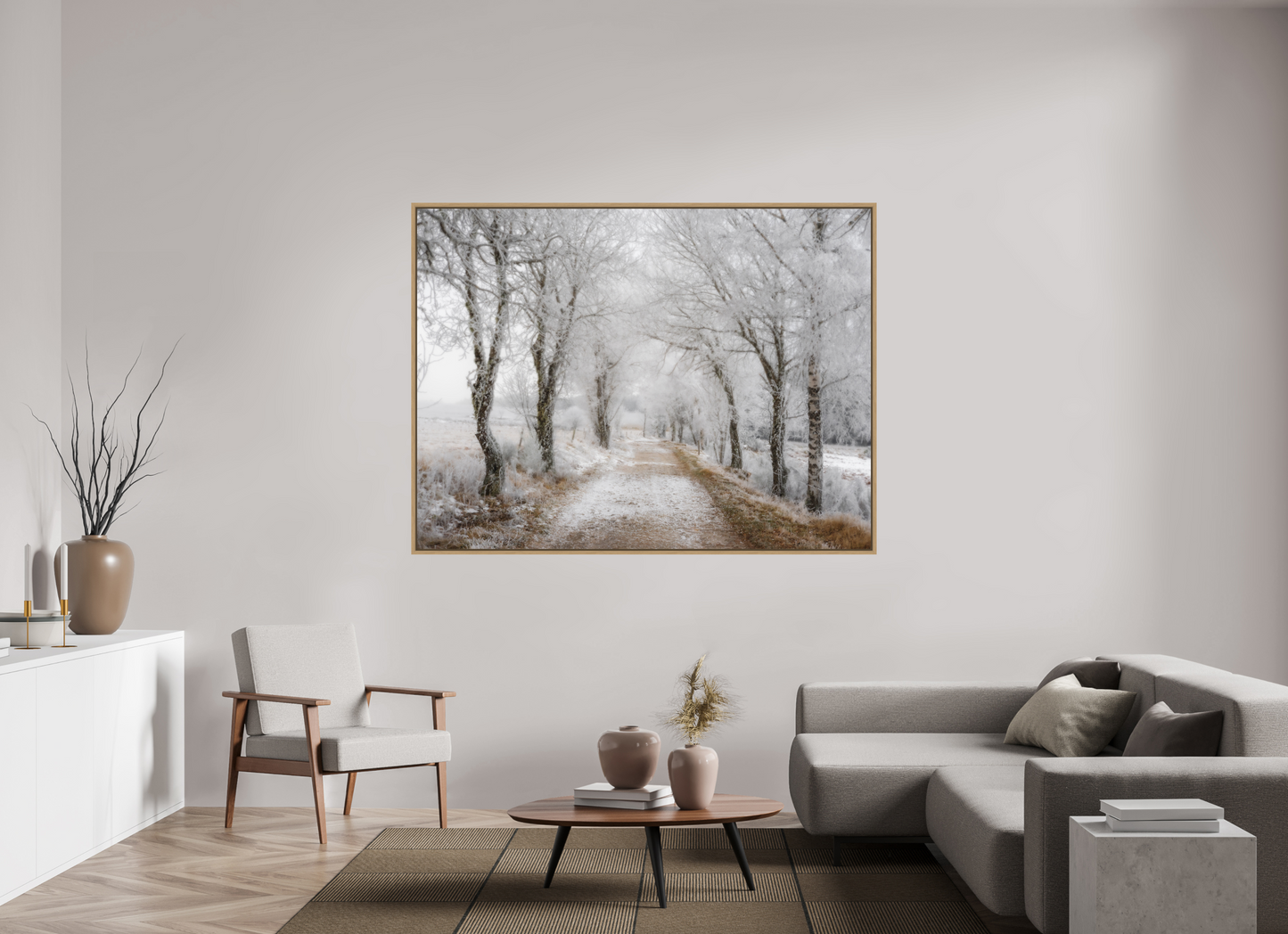 180 x 135 cm, Impression sur support rigide (Forex) avec cadre élégant type “caisse américaine” Tout là-bas
