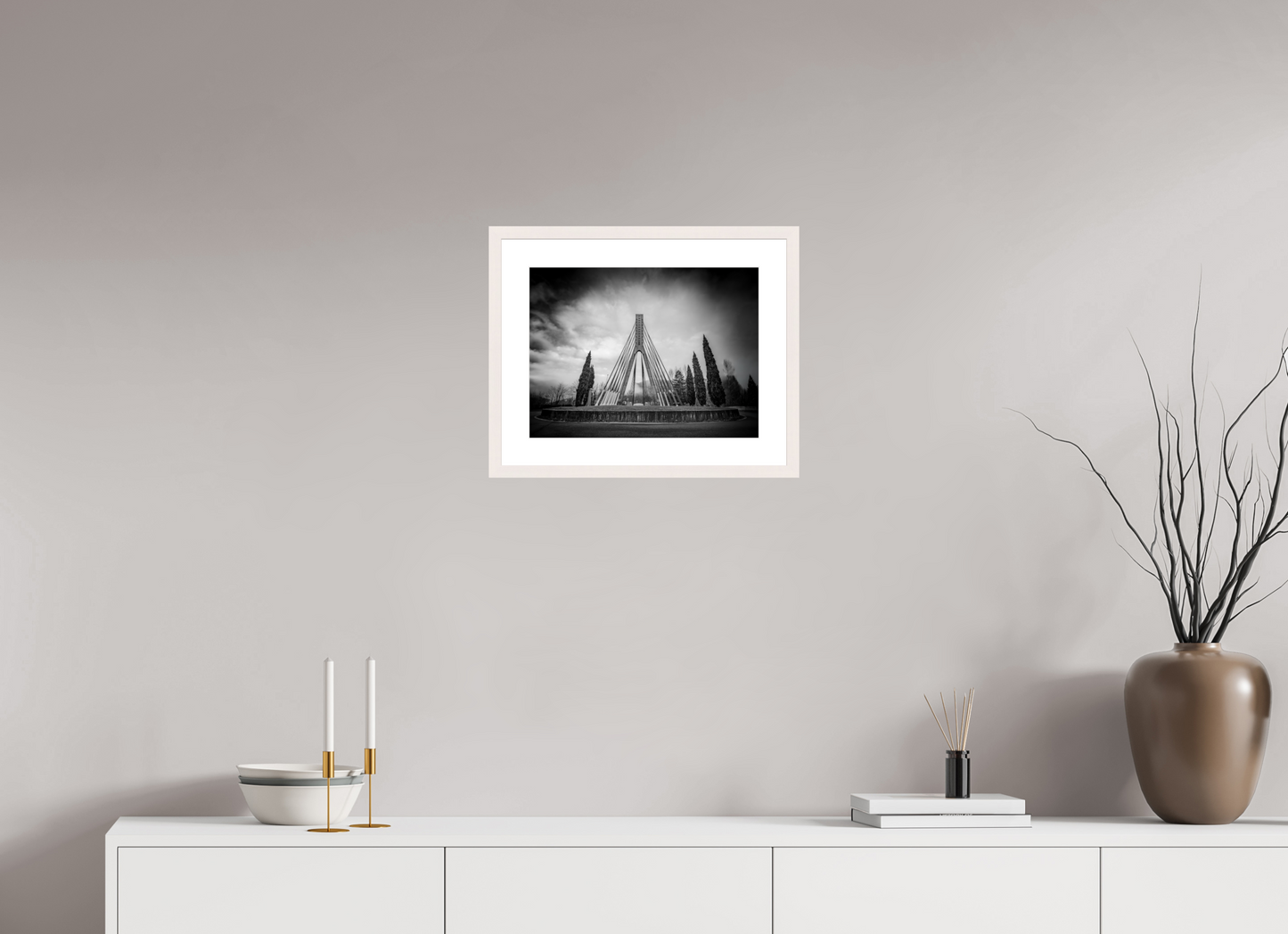 40 x 30 cm, Tirage Fine Art 30×40 cm — Passe-partout — Cadre Verticalité Photographie d'architecture fine art en noir et blanc