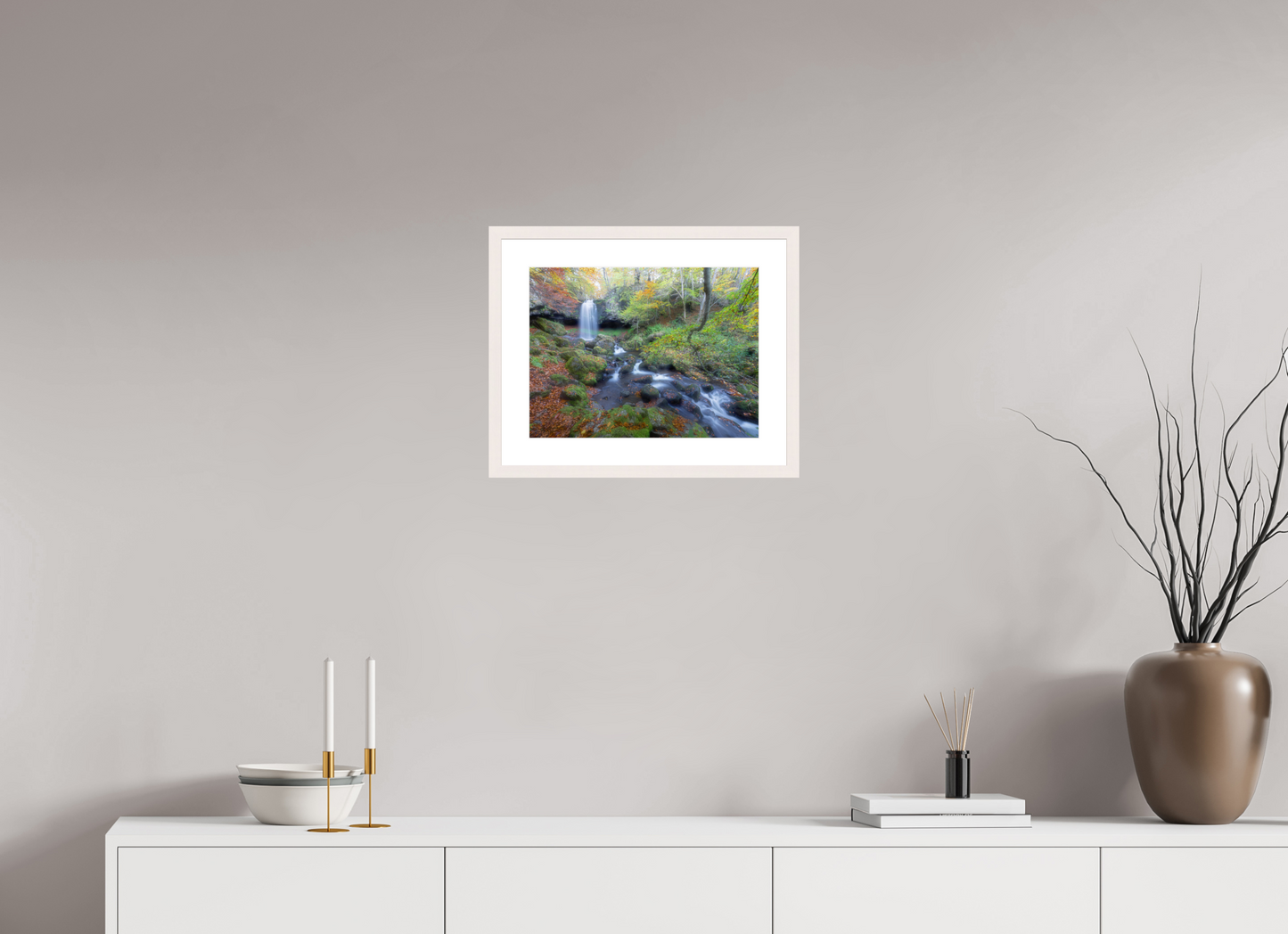 40 x 30 cm, Tirage Fine Art 30×40 cm — Passe-partout — Cadre Cascade du Capat, Cantal, Auvergne, France.