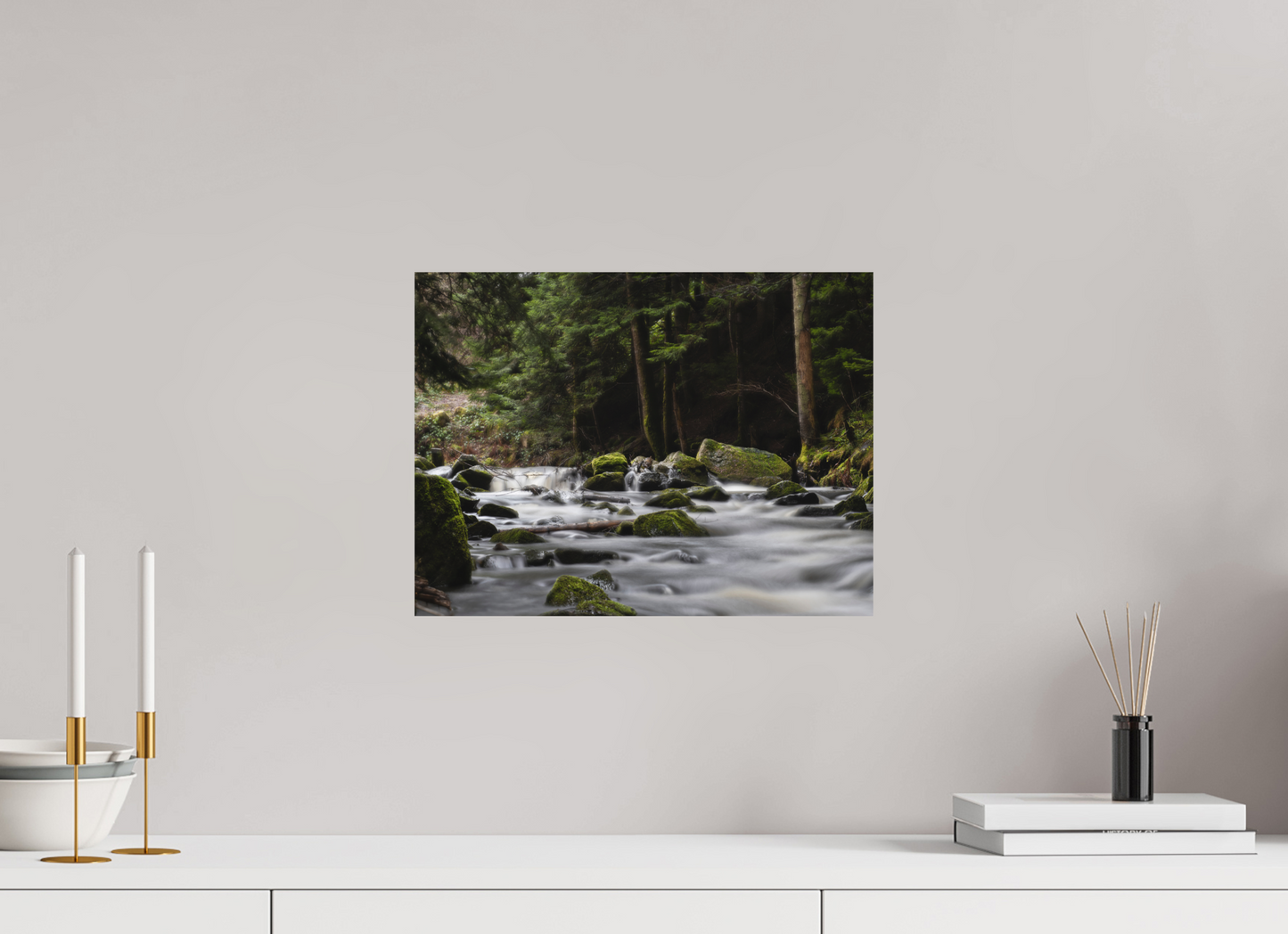 40 x 30 cm, 6- Impression directe couleur ou noir et blanc sur Alu Dibond + système de fixation Waterfall #4 - Cascade #4