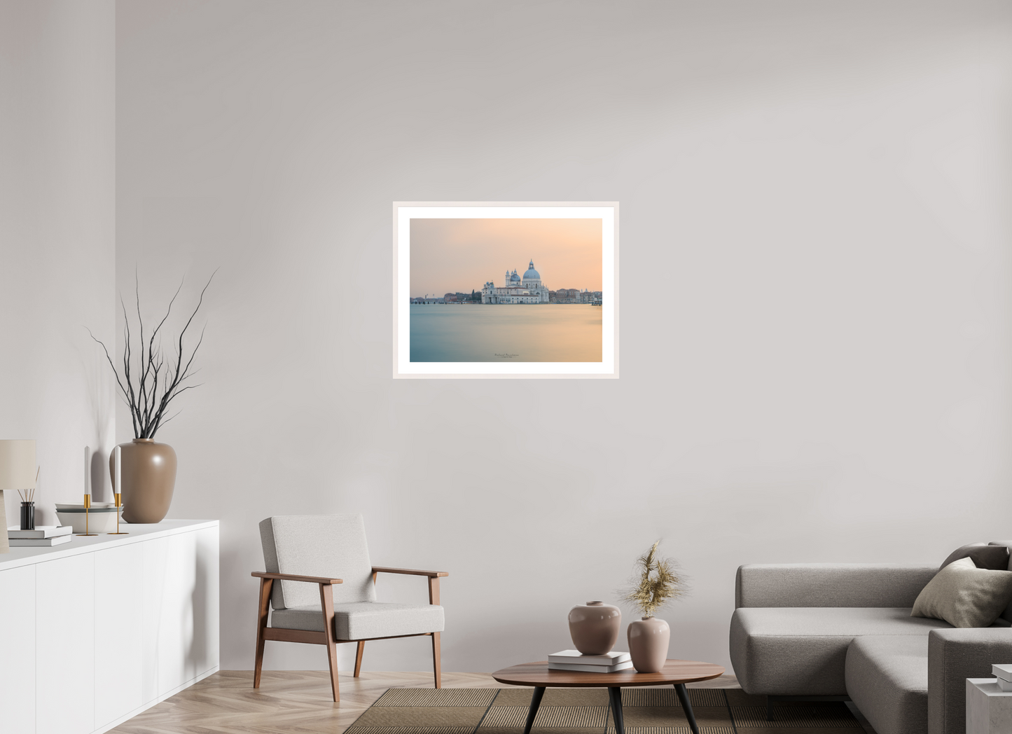 80 x 60 cm, Tirage Fine Art 30×40 cm — Passe-partout — Cadre Venise, souffle de lumière sur la Salute