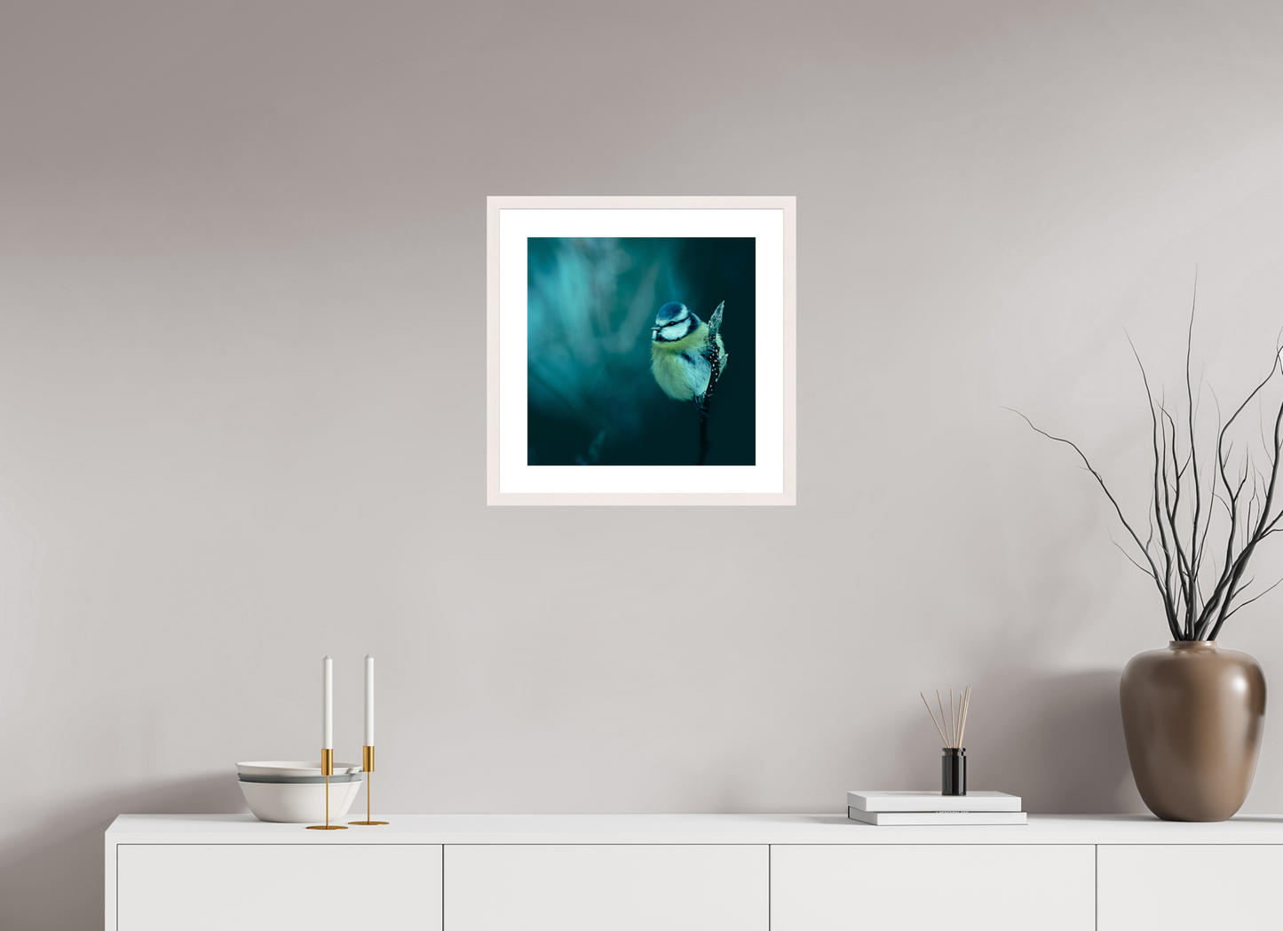 40 x 40 cm, Tirage Fine Art 30×40 cm — Passe-partout — Cadre La belle bleue