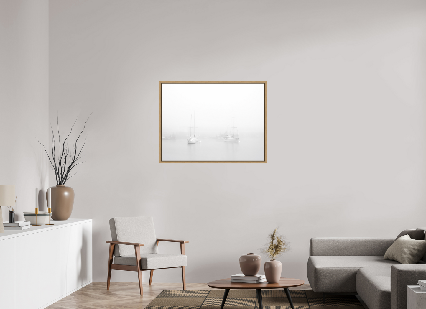 100 x 75 cm, 9- Impression sur forex + encadrement caisse américaine Sérénité Marine – Photo Murale