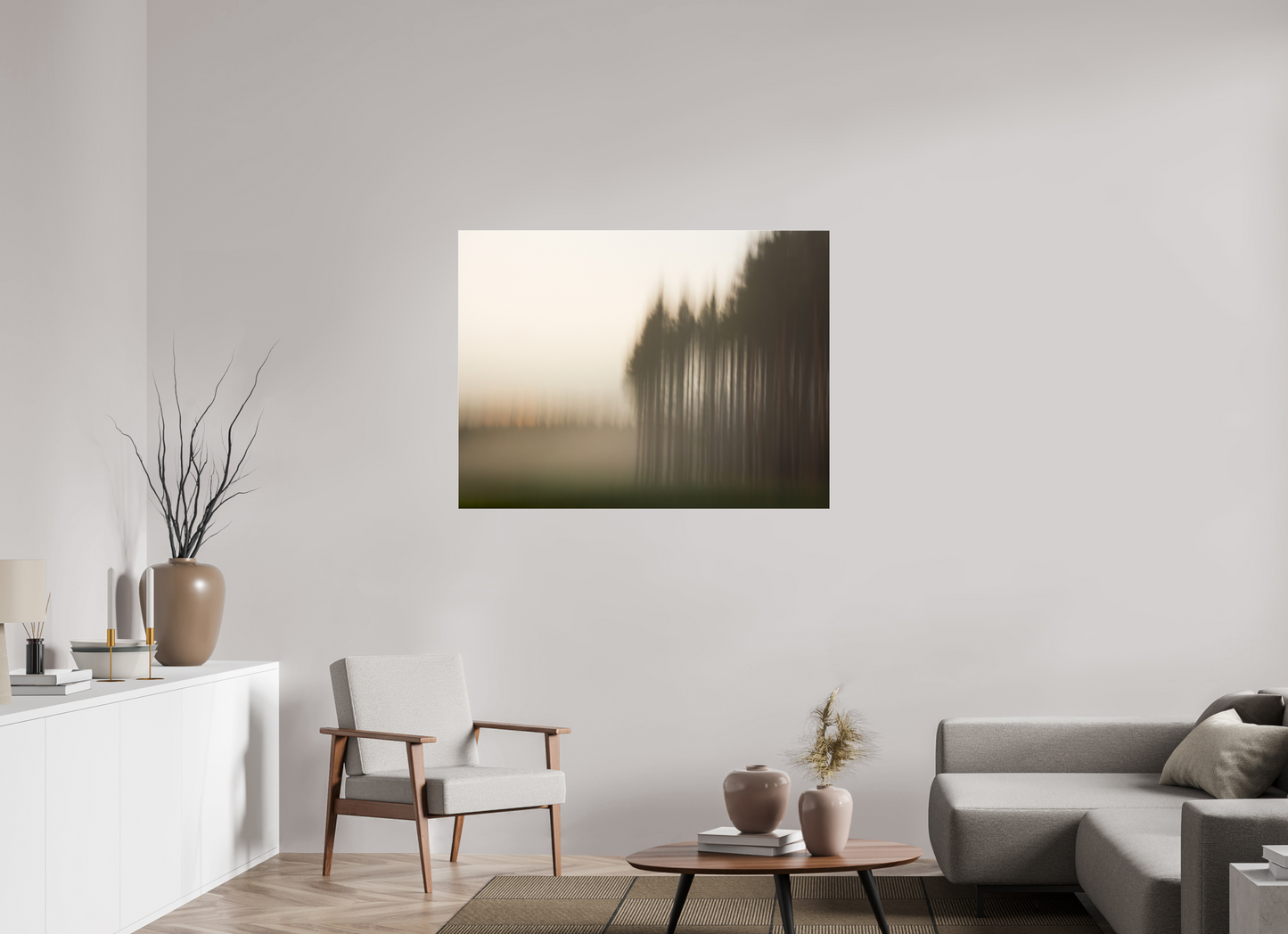 120 x 90 cm, Tirage couleur sur support solide en aluminium, recouvert d’une protection transparente (plexiglas). L'orée du bois
