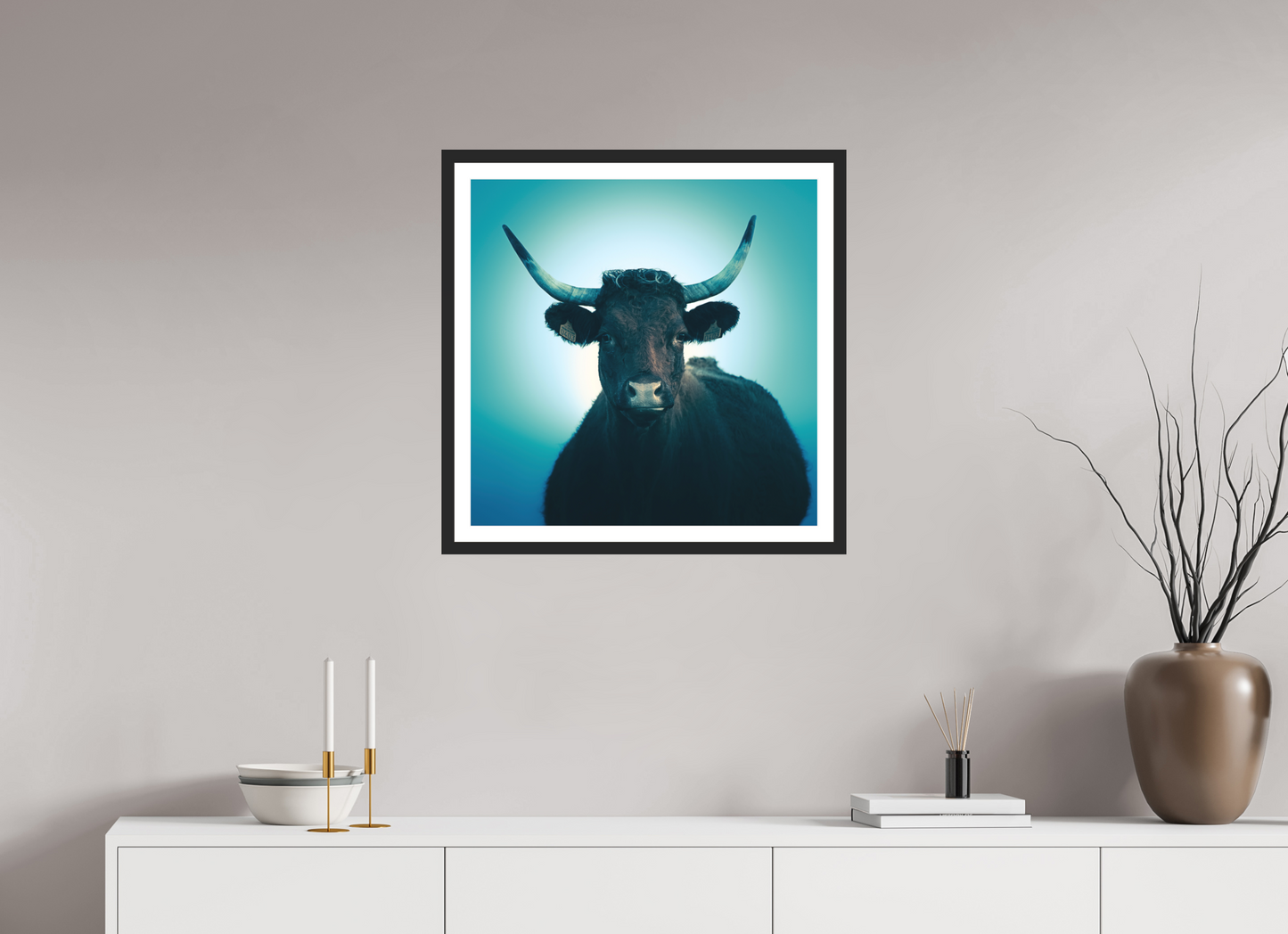 60 x 60 cm, 3- Tirage couleur + p.p + cadre Animal #1