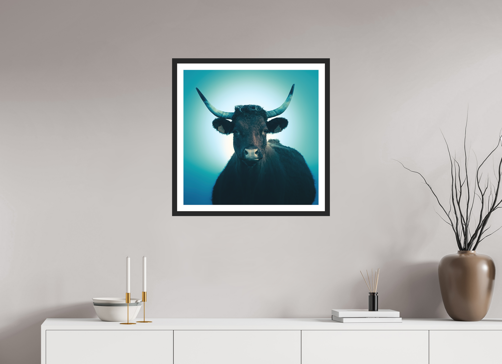 60 x 60 cm, 3- Tirage couleur + p.p + cadre Animal #1