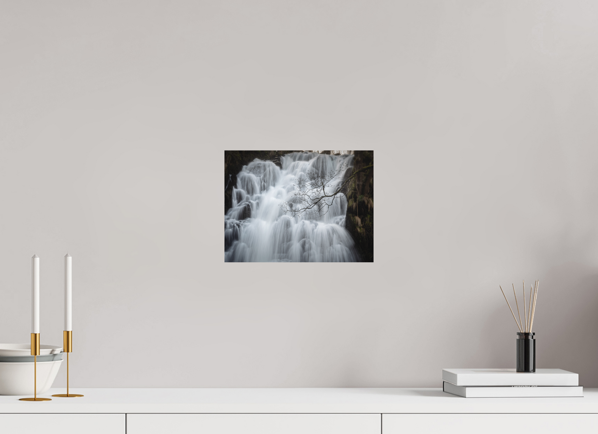 28 x 21 cm, 6- Impression directe couleur ou noir et blanc sur Alu Dibond + système de fixation Waterfall #1 - Cascade #1