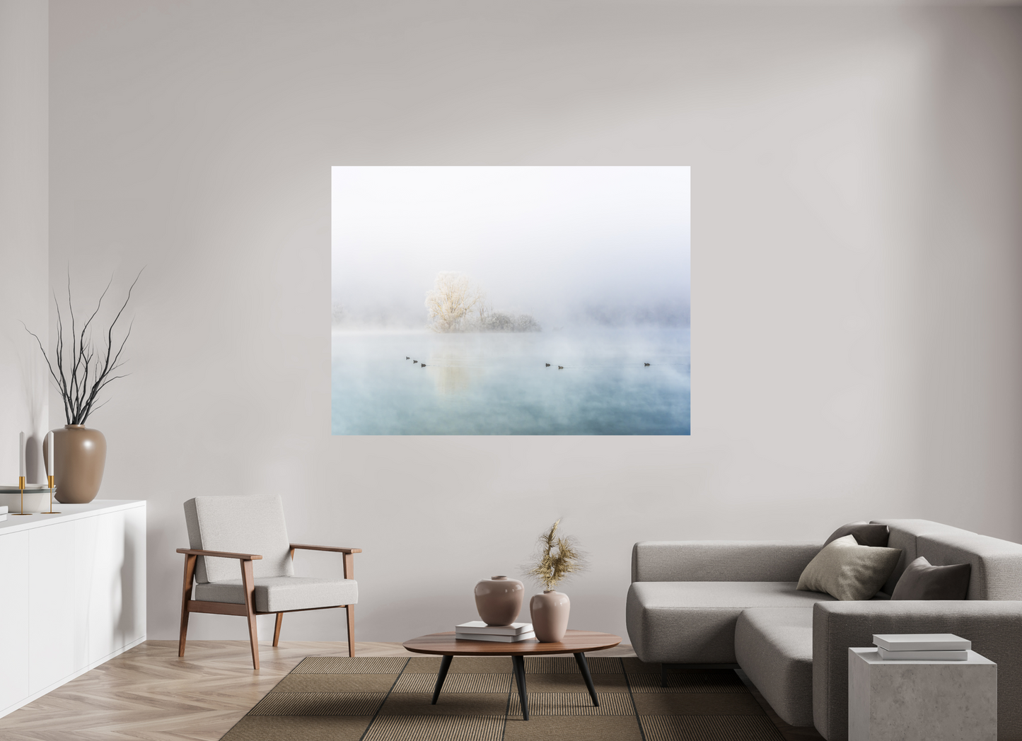 180 x 135 cm, Impression directe couleur ou noir et blanc sur plaque d'aluminium (Solidité-Durabilité) Procession hivernale