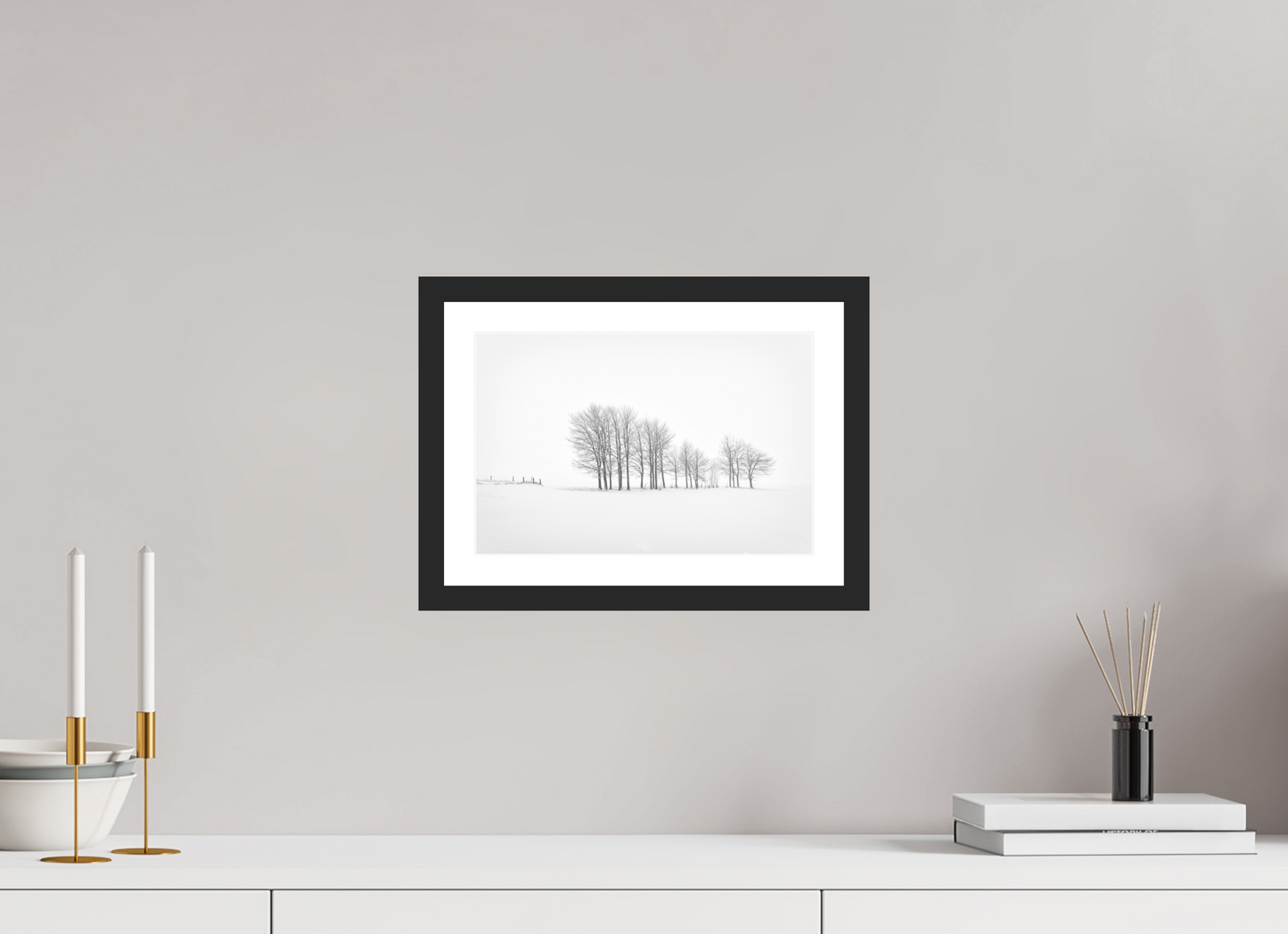 30 x 20 cm, 4- Tirage noir et blanc papier baryté + p.p + cadre Winter #4 - Hiver #4