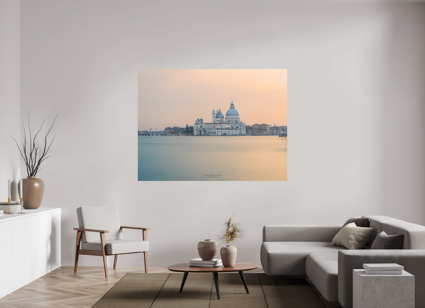 180 x 135 cm, Impression directe couleur ou noir et blanc sur plaque d'aluminium (Solidité-Durabilité) Venise, souffle de lumière sur la Salute