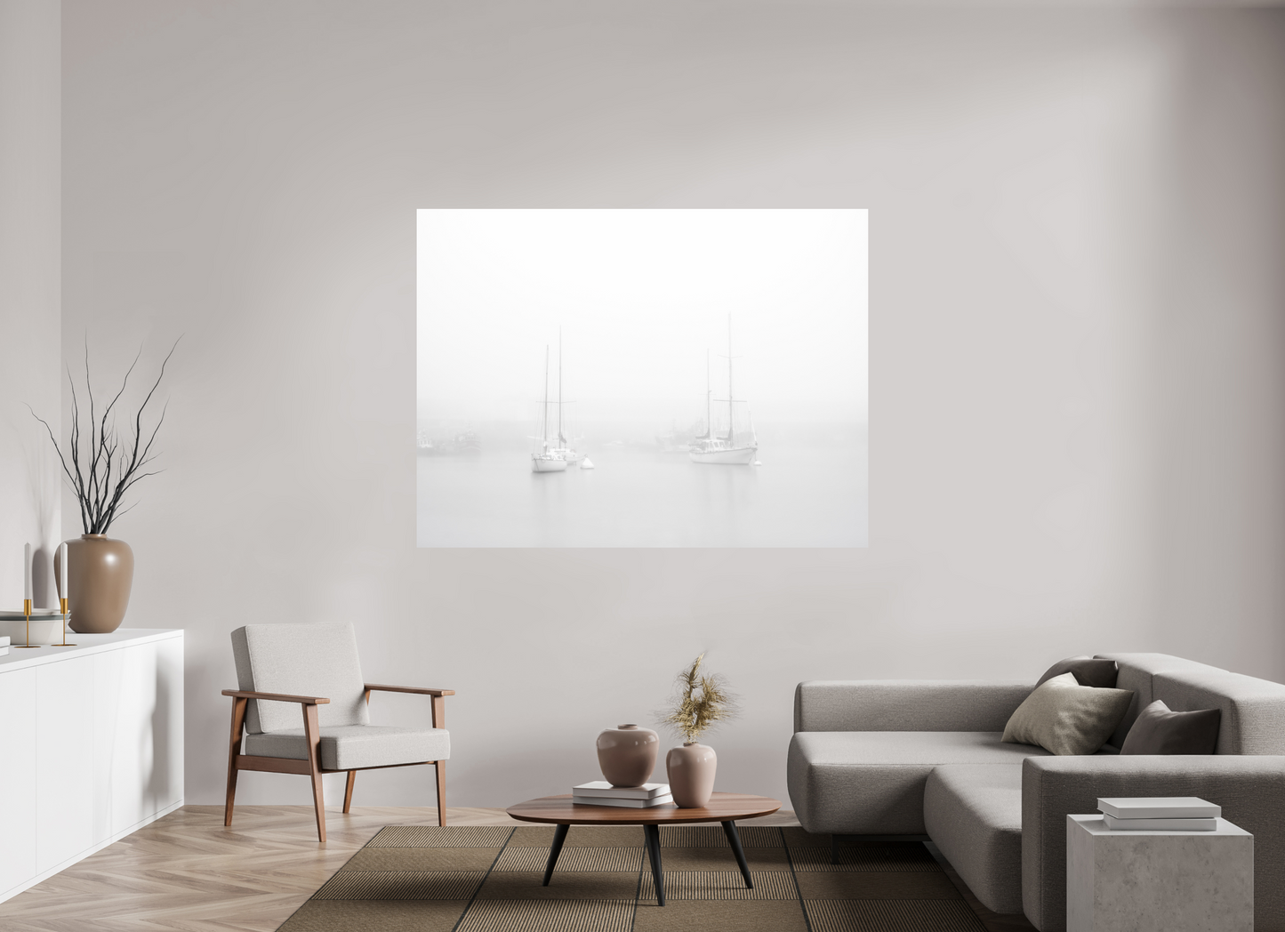 180 x 135 cm, 6- Impression directe couleur ou noir et blanc sur Alu Dibond + système de fixation Sérénité Marine – Photo Murale