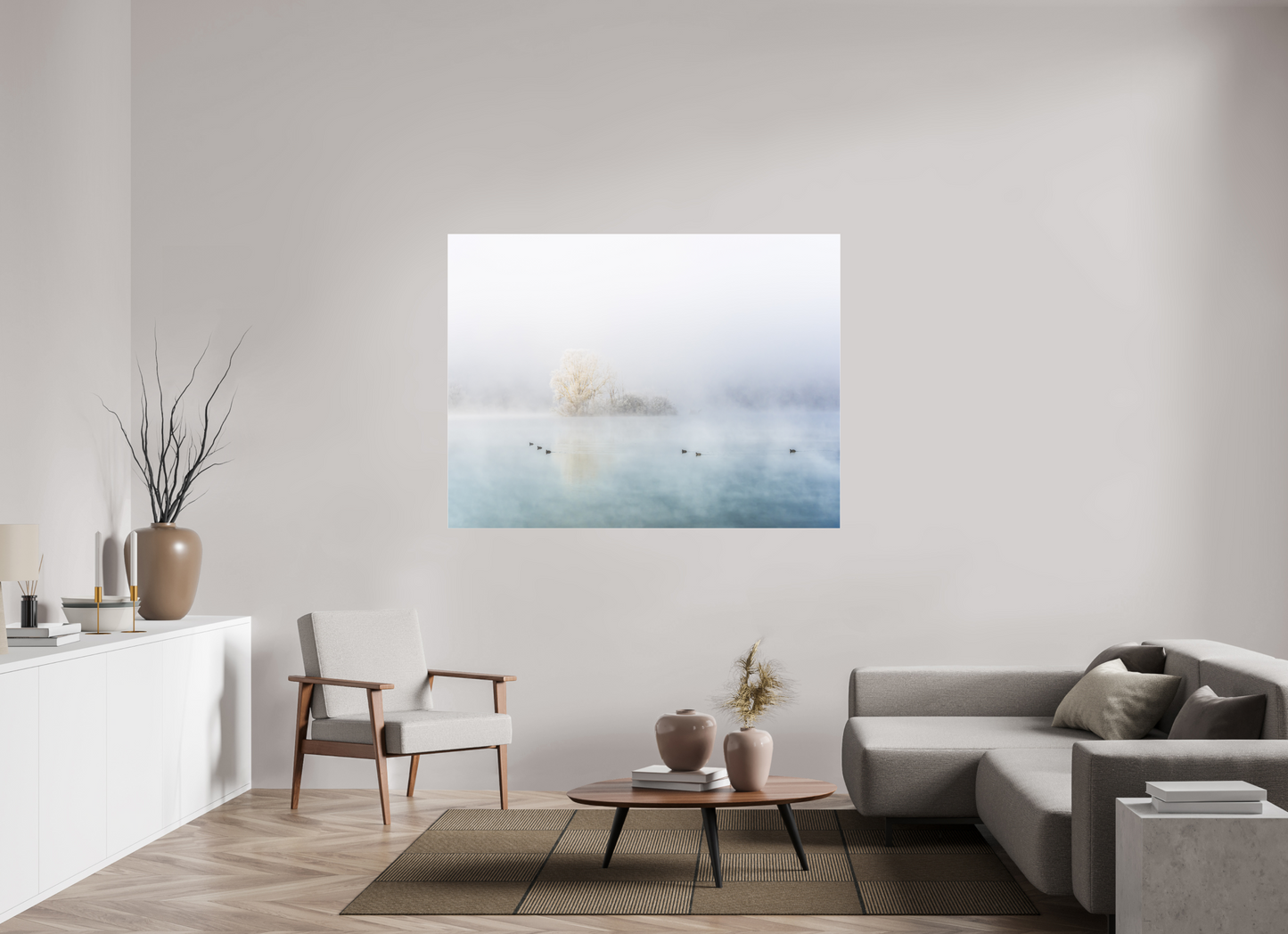 160 x 120 cm, Tirage couleur sur support solide en aluminium, recouvert d’une protection transparente (plexiglas). Procession hivernale