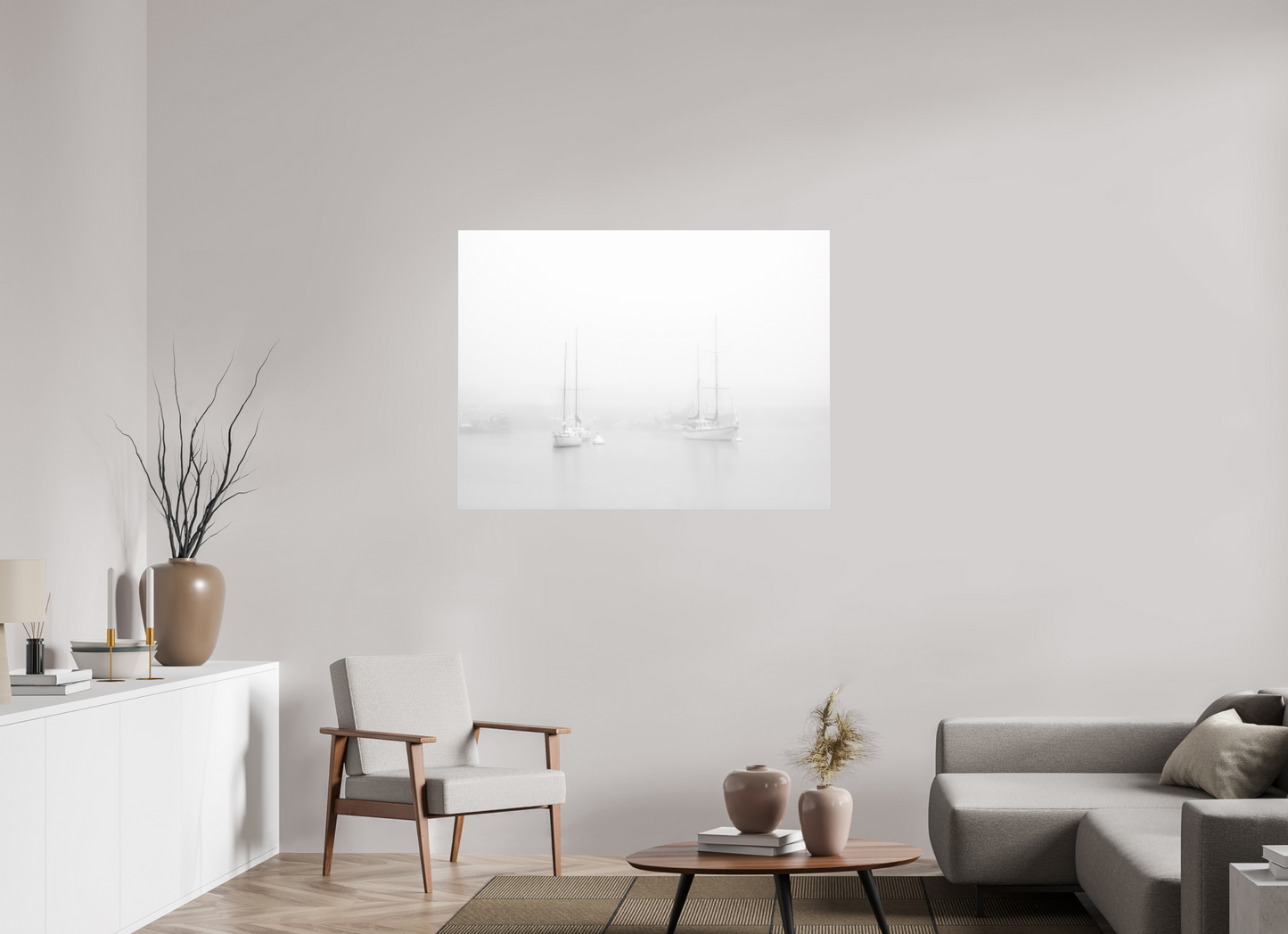 120 x 90 cm, Tirage noir et blanc sur plaque alu, avec une protection en plexiglass (durabilité-profondeur) Sérénité marine