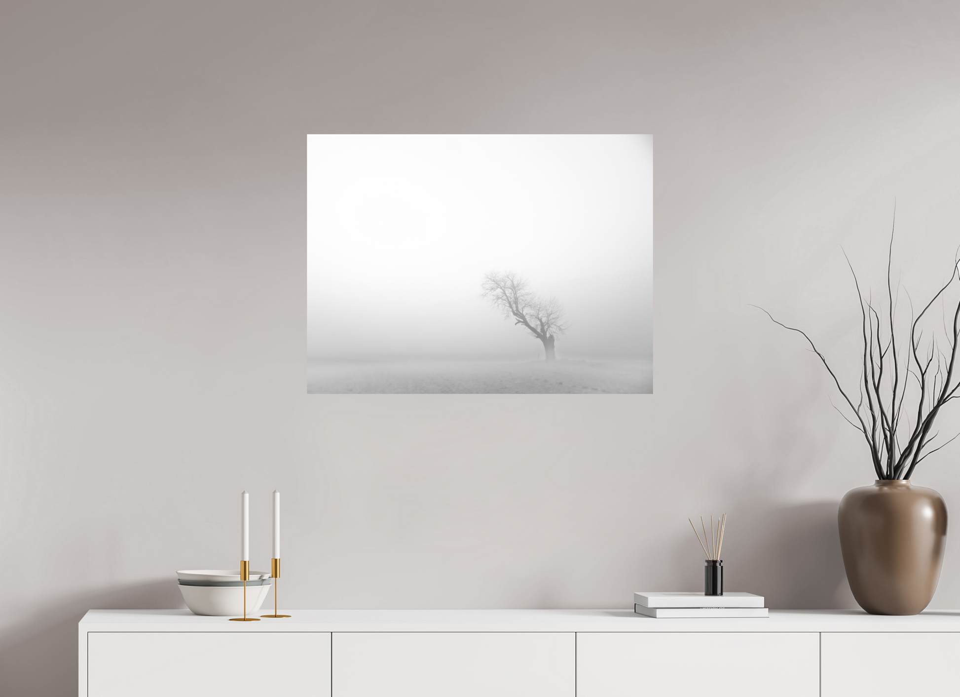 80 x 60 cm, 2- Tirage papier mat noir et blanc Winter #7 - Hiver #7