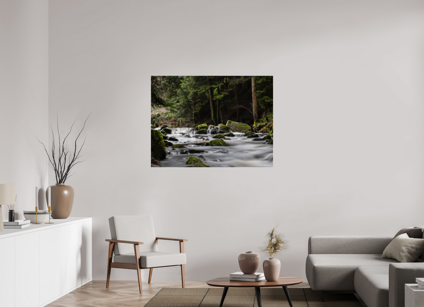 120 x 90 cm, Tirage couleur sur support solide en aluminium, recouvert d’une protection transparente (plexiglas). Retour aux sources-La Semène-Rhône Alpes-France