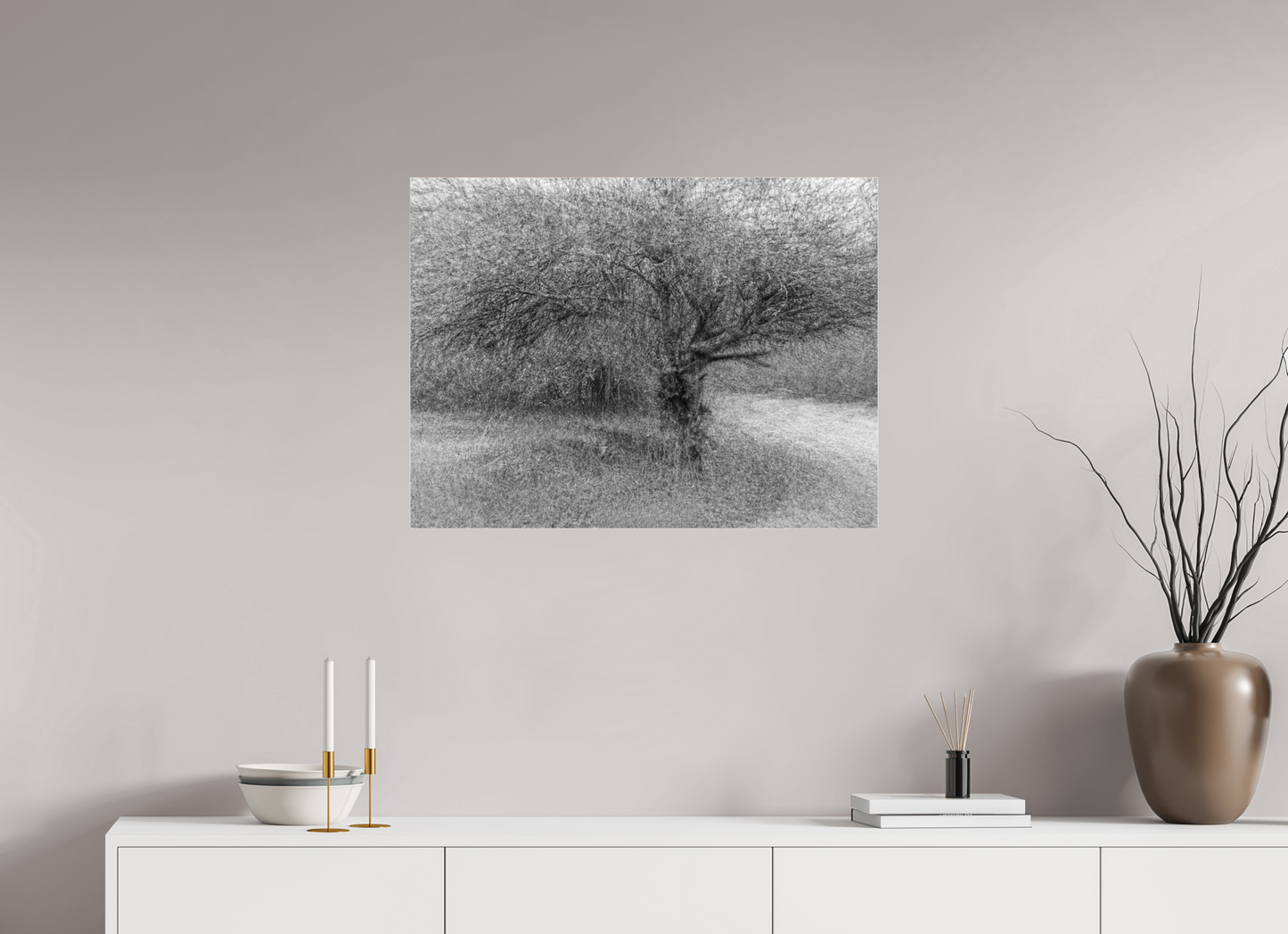 80 x 60 cm, Tirage noir et blanc sur plaque alu, avec une protection en plexiglass (durabilité-profondeur) Embrouillamini