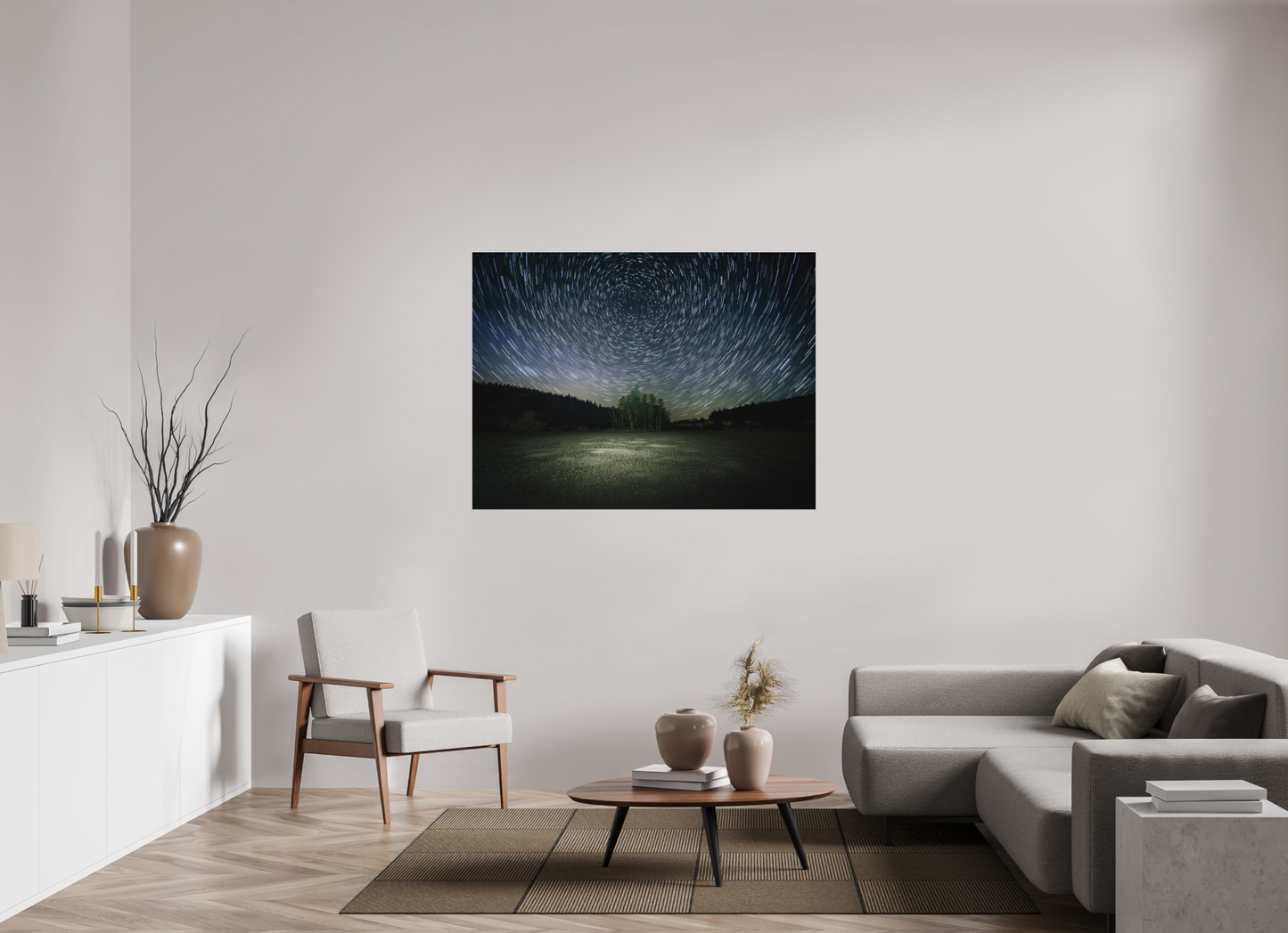 140 x 105 cm, Impression directe couleur ou noir et blanc sur plaque d'aluminium (Solidité-Durabilité) Ainsi s'écoule la nuit