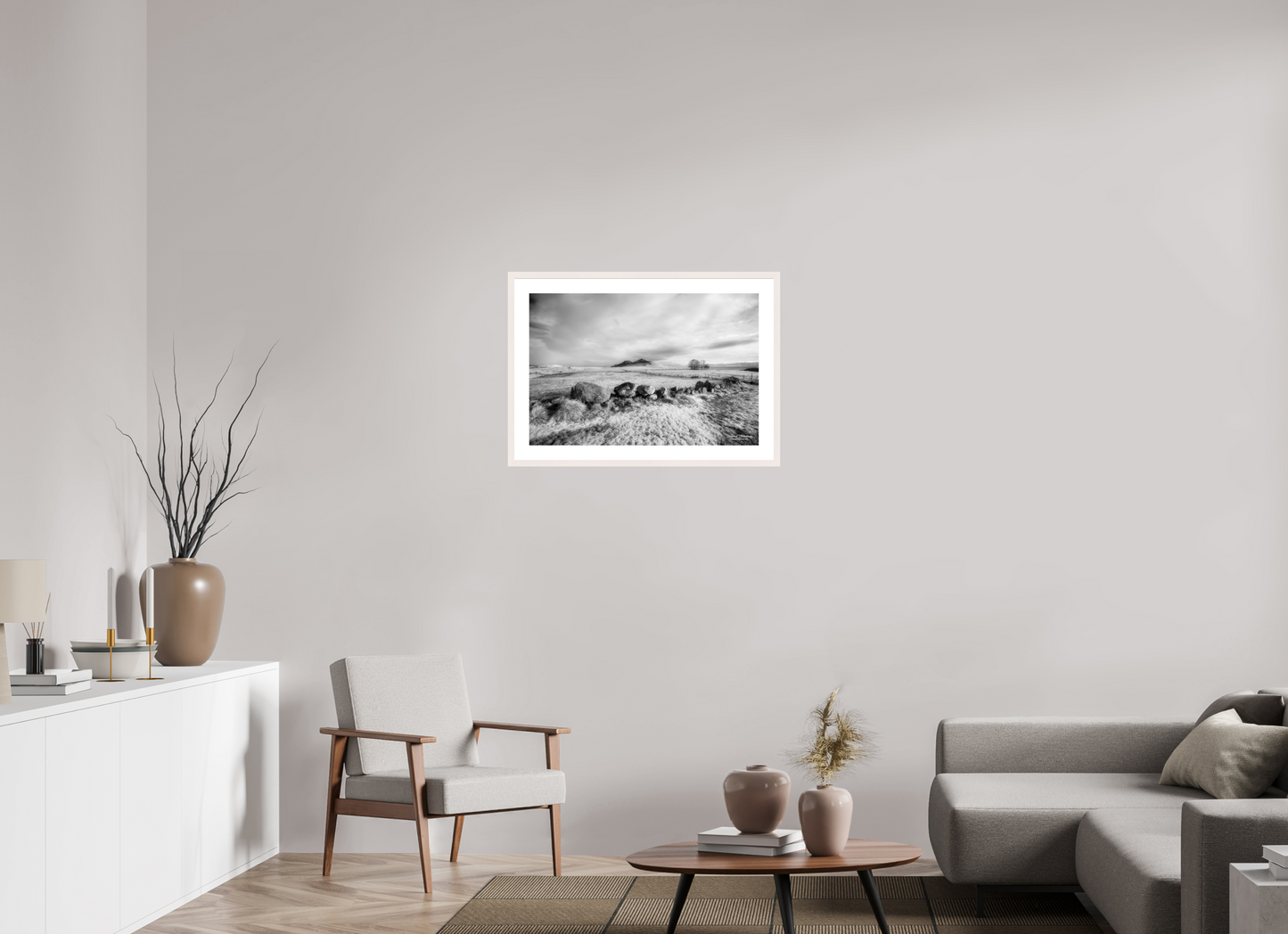 75 x 50 cm, Tirage Fine Art 30×40 cm — Passe-partout — Cadre Au pays du basalte
