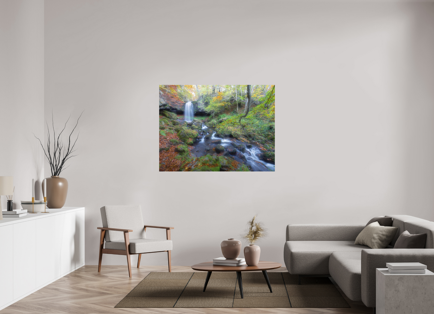 140 x 105 cm, Impression directe couleur ou noir et blanc sur plaque d'aluminium (Solidité-Durabilité) Cascade du Capat, Cantal, Auvergne, France.