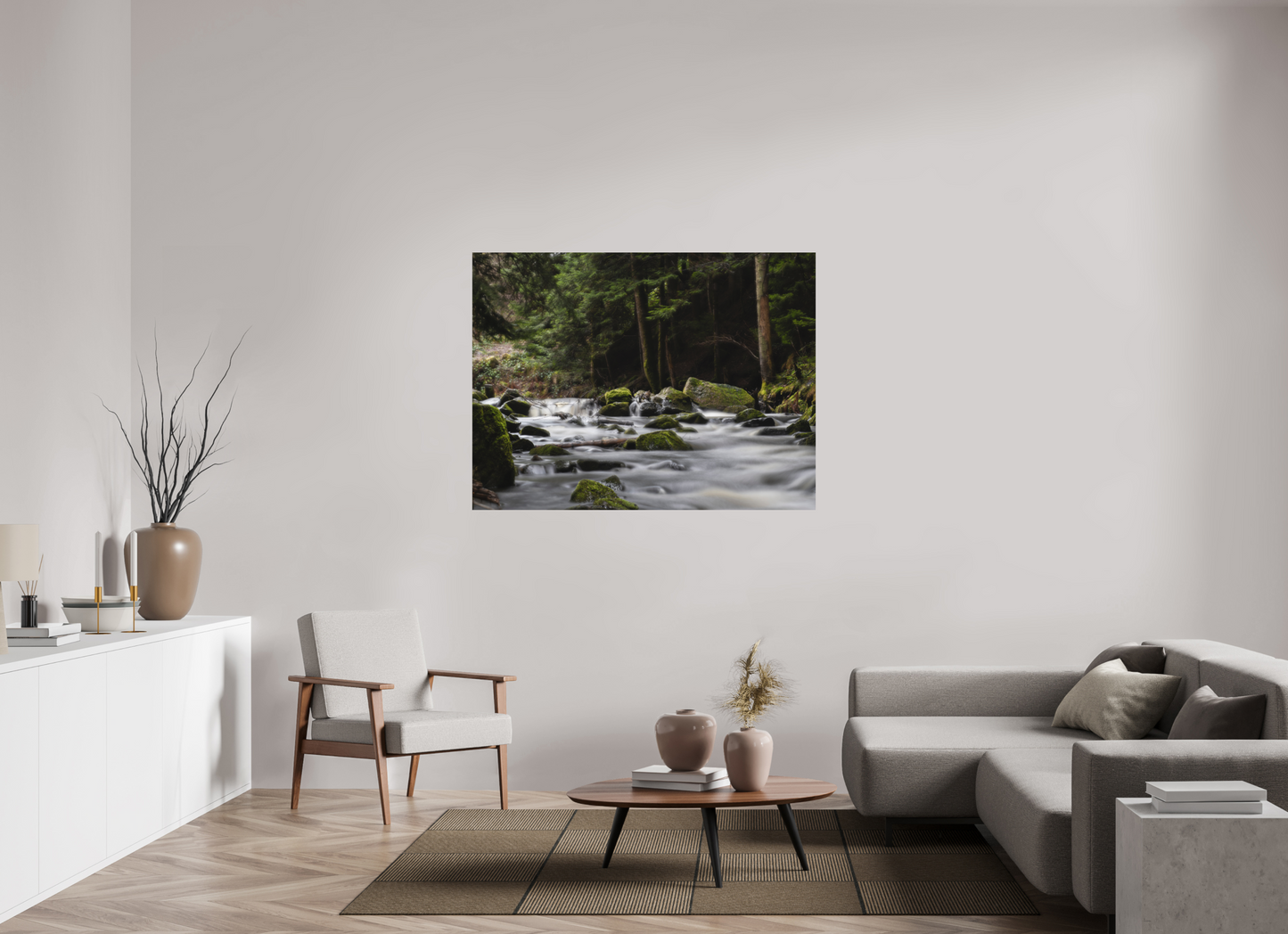 140 x 105 cm, Impression directe couleur ou noir et blanc sur plaque d'aluminium (Solidité-Durabilité) Retour aux sources-La Semène-Rhône Alpes-France