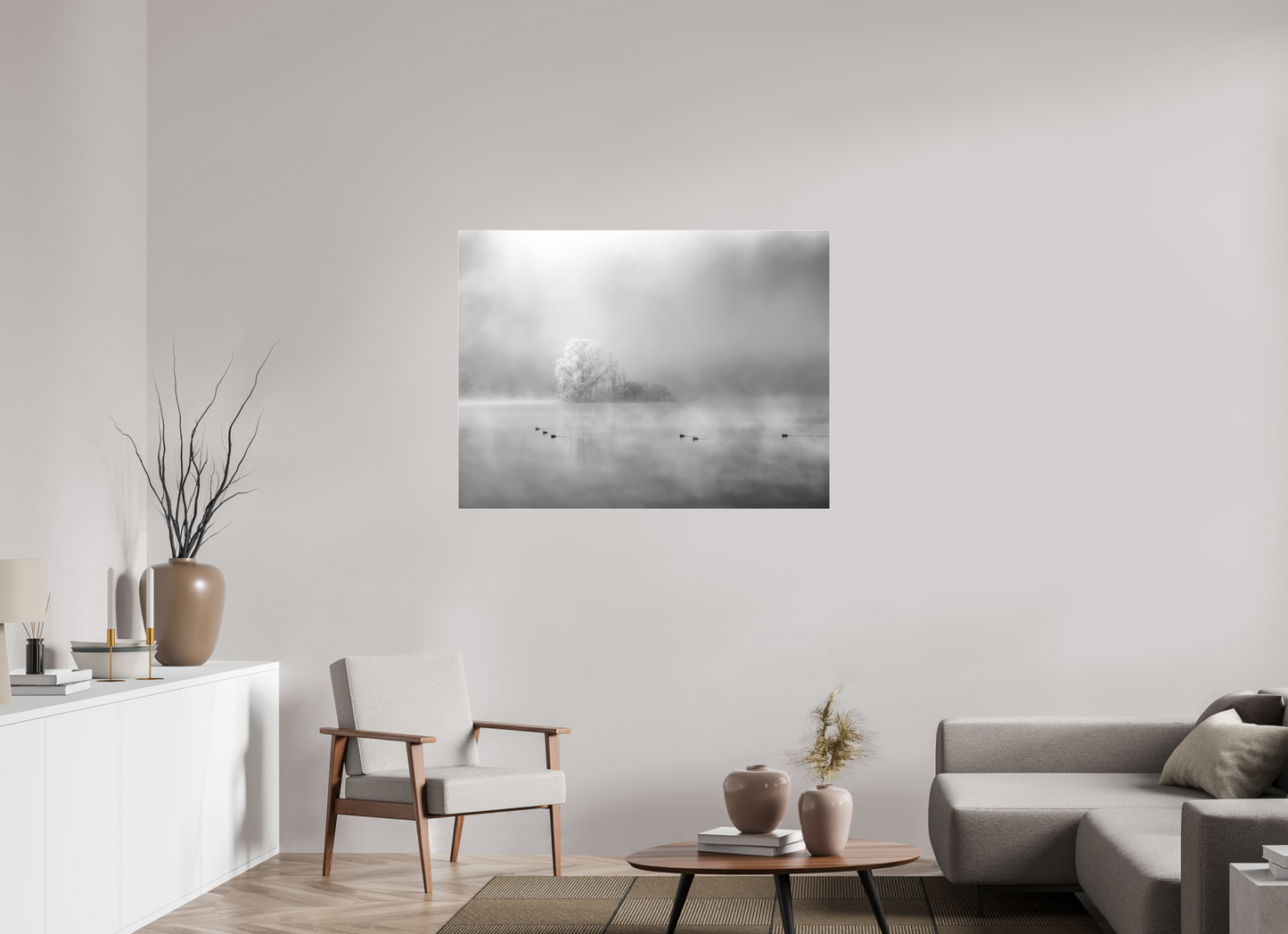 120 x 90 cm, Tirage noir et blanc sur plaque alu, avec une protection en plexiglass (durabilité-profondeur) Il faisait si froid Photo artistique pour décoration murale