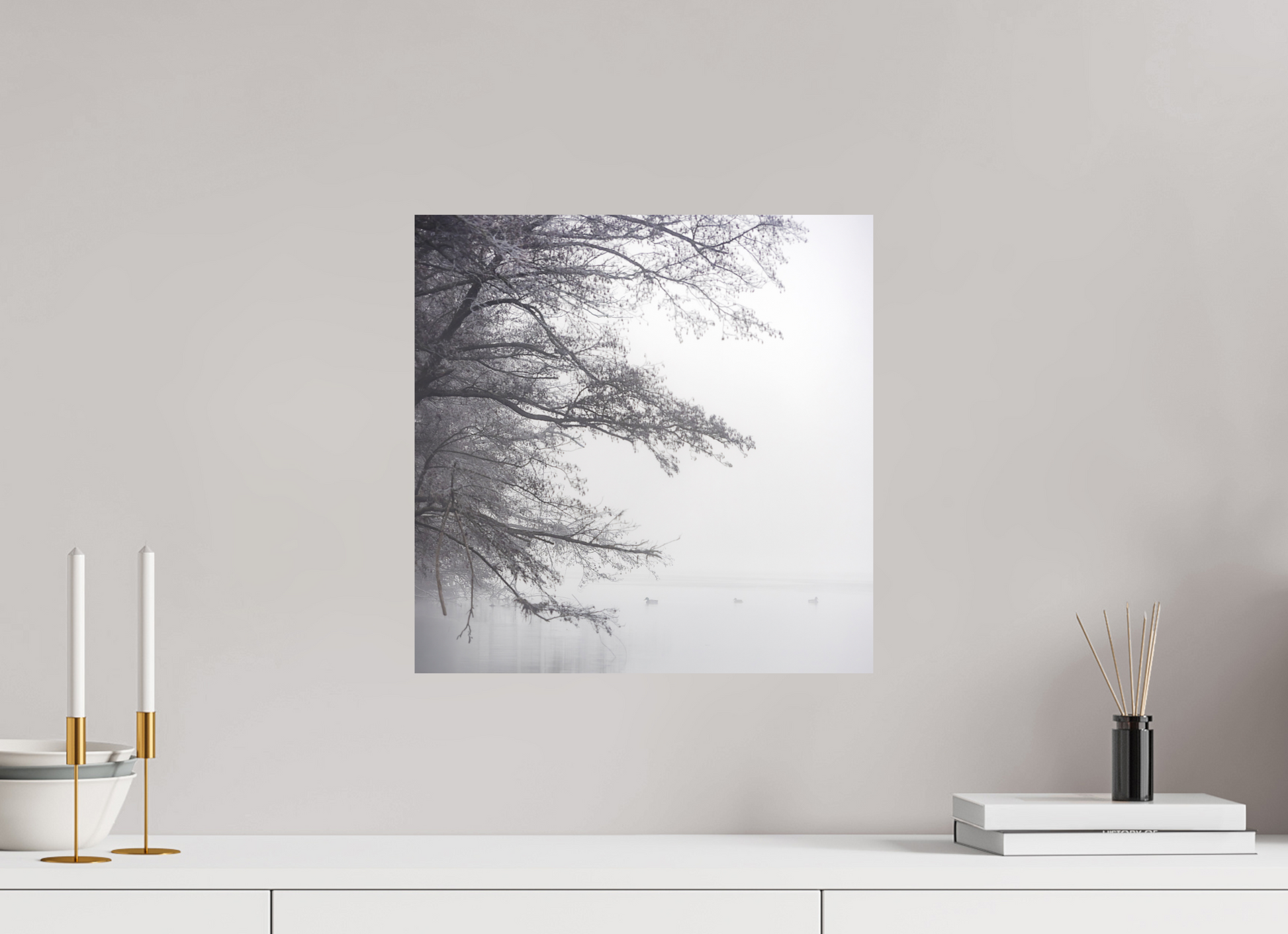 40 x 40 cm, 6- Impression directe couleur ou noir et blanc sur Alu Dibond + système de fixation Winter #18 - Hiver #18