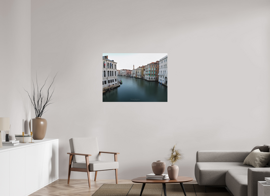 100 x 75 cm, Impression directe couleur ou noir et blanc sur plaque d'aluminium (Solidité-Durabilité) Venise au fil du temps - Sérénité sur le Grand Canal