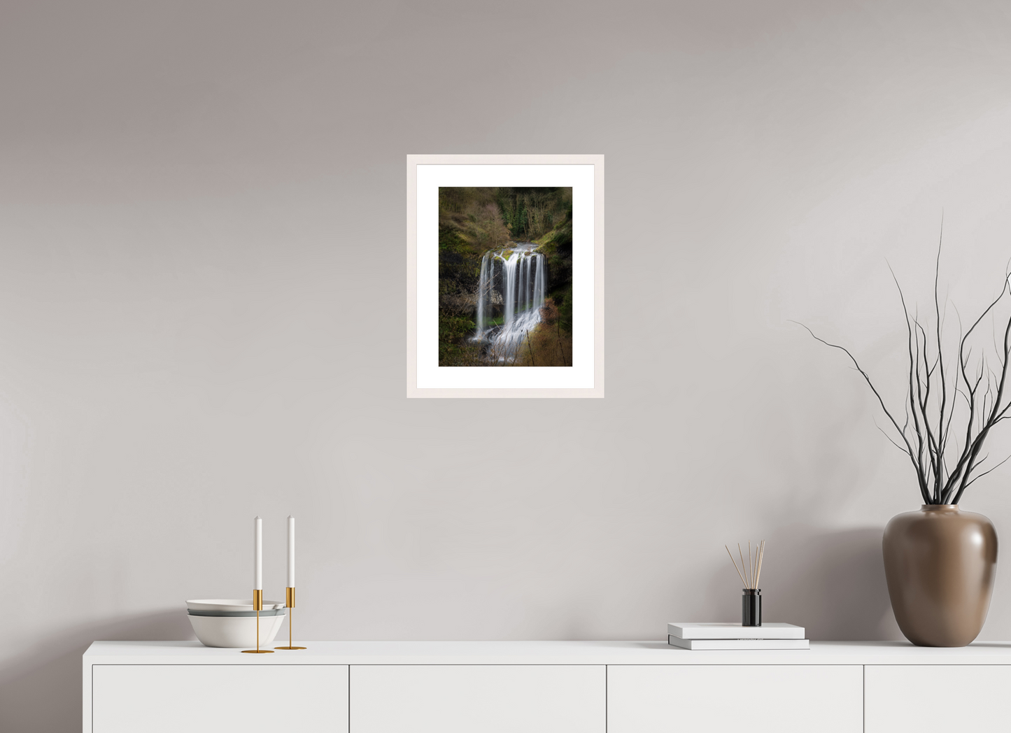 30 x 40 cm, Tirage Fine Art 30×40 cm — Passe-partout — Cadre Cascade de la Beaume-Haute Loire-France