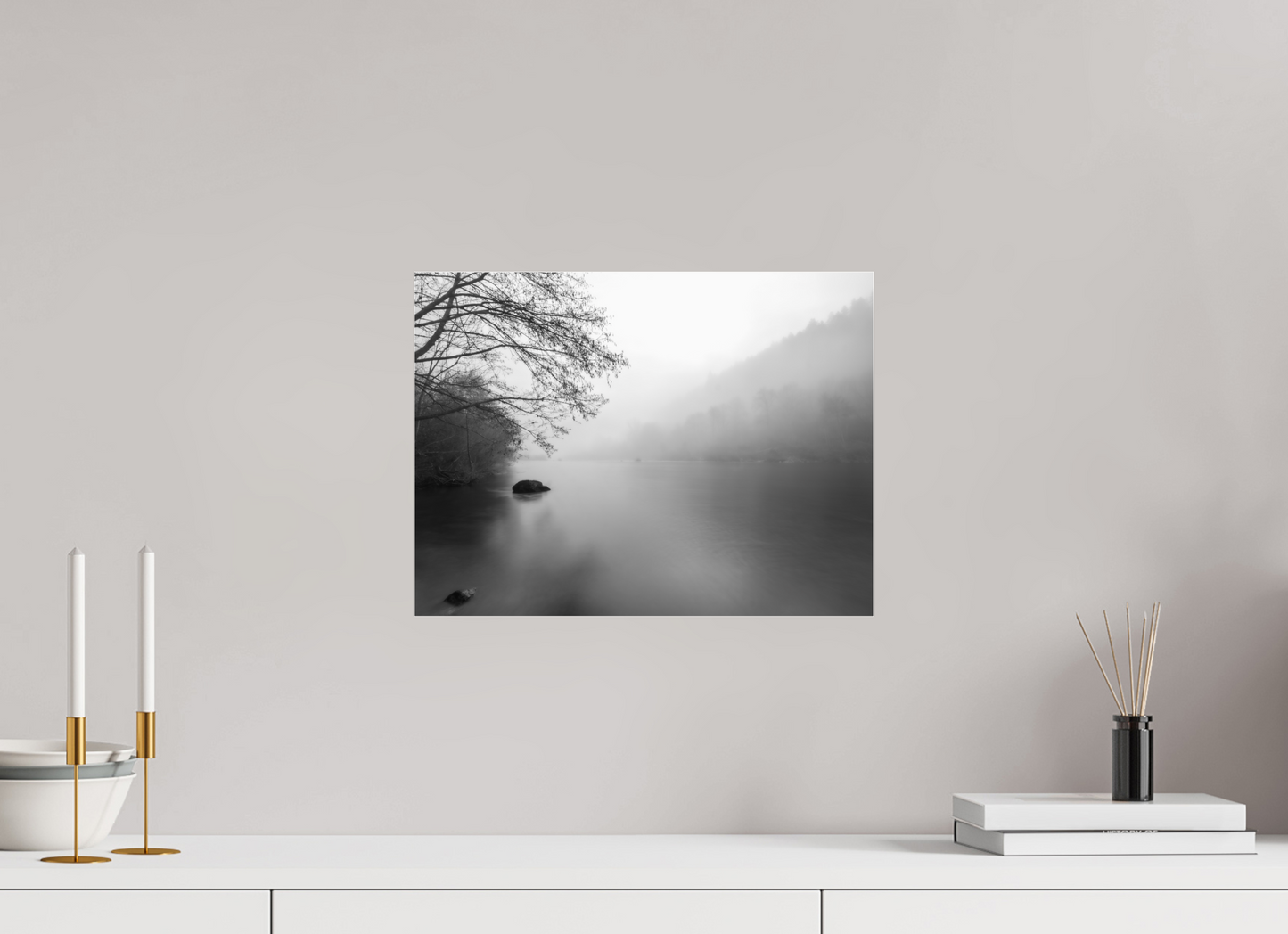 40 x 30 cm, 8- Tirage noir et blanc collé sur Alu Dibond + plexiglass + système de fixation Winter #12 - Hiver #12